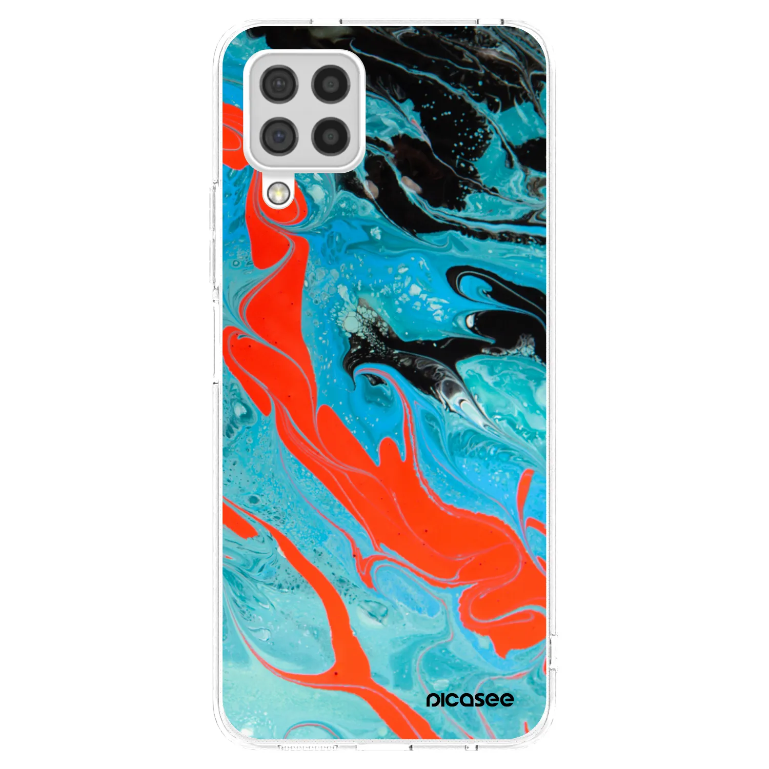 Picasee silikonový průhledný obal pro Samsung Galaxy A22 A225F 4G - Blue Magma