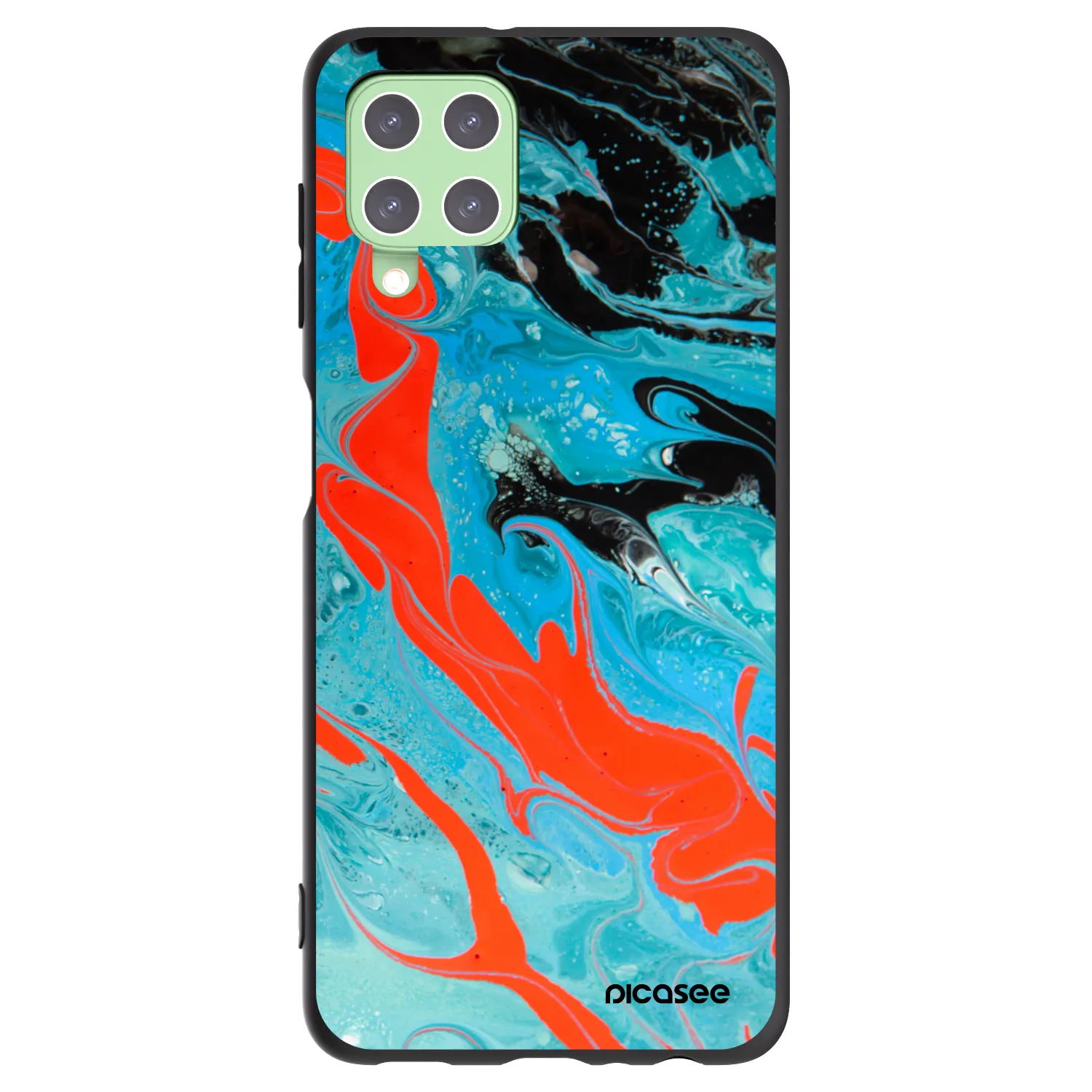 Picasee silikonový černý obal pro Samsung Galaxy A22 A225F 4G - Blue Magma