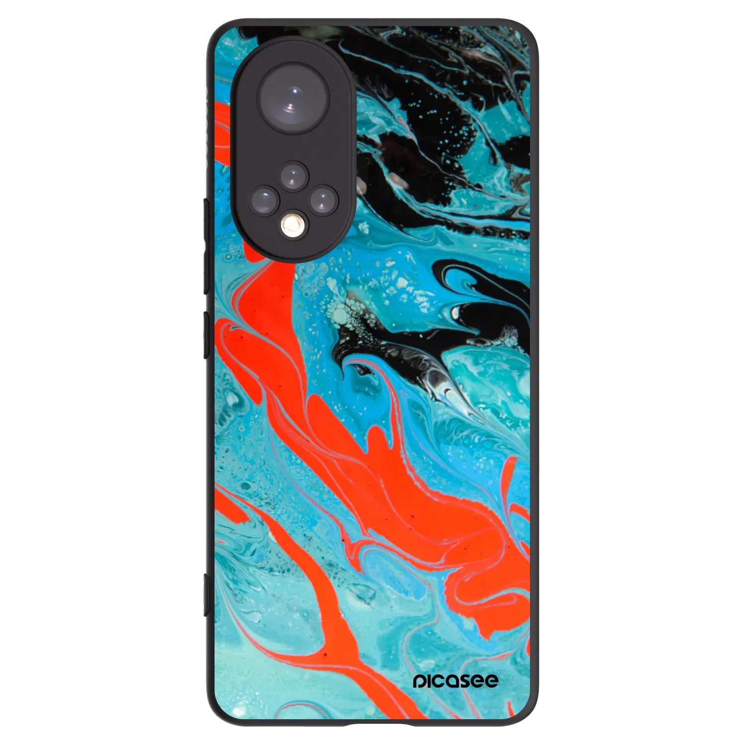 Picasee silikonový černý obal pro Honor 50 5G - Blue Magma