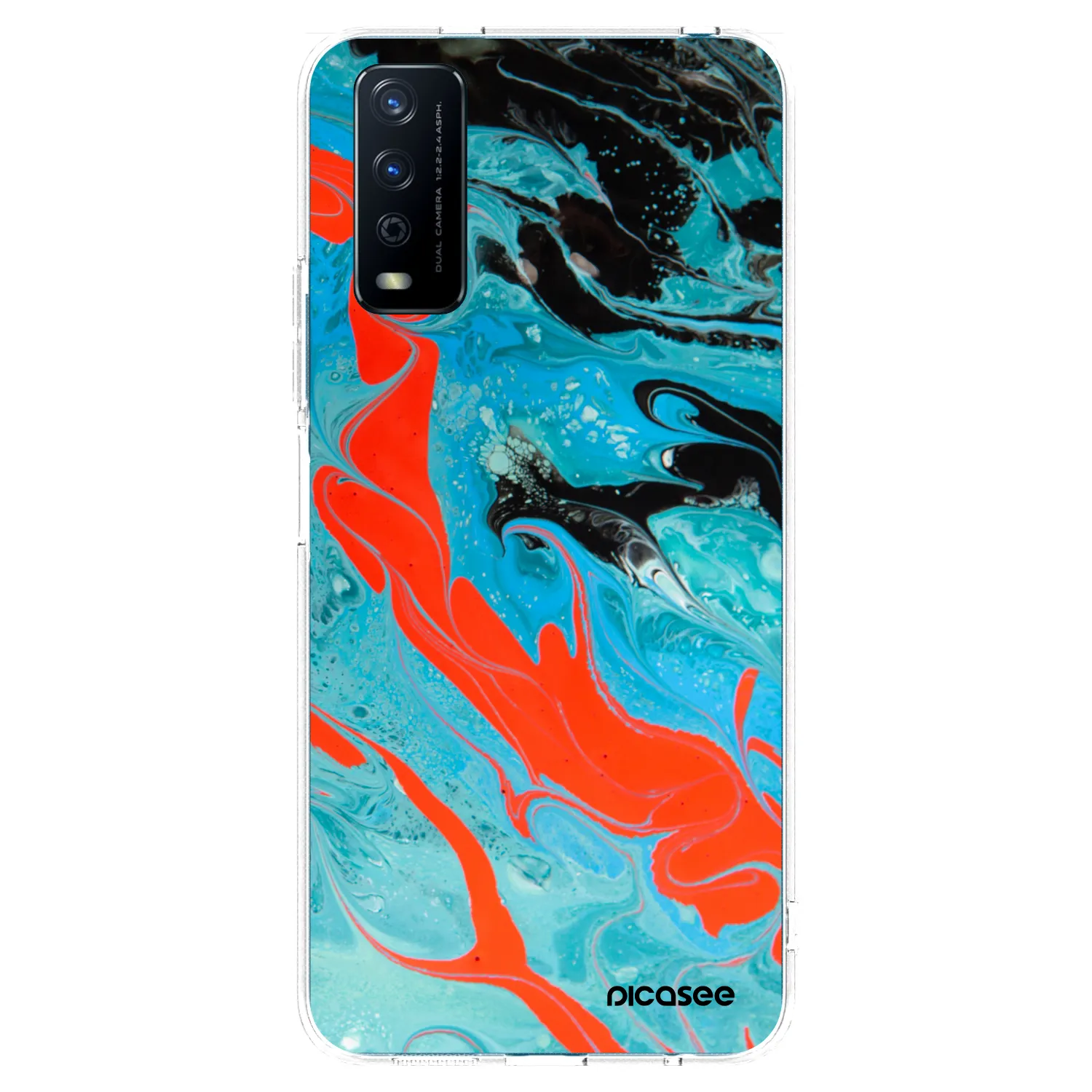 Picasee silikonový průhledný obal pro Vivo Y11s - Blue Magma