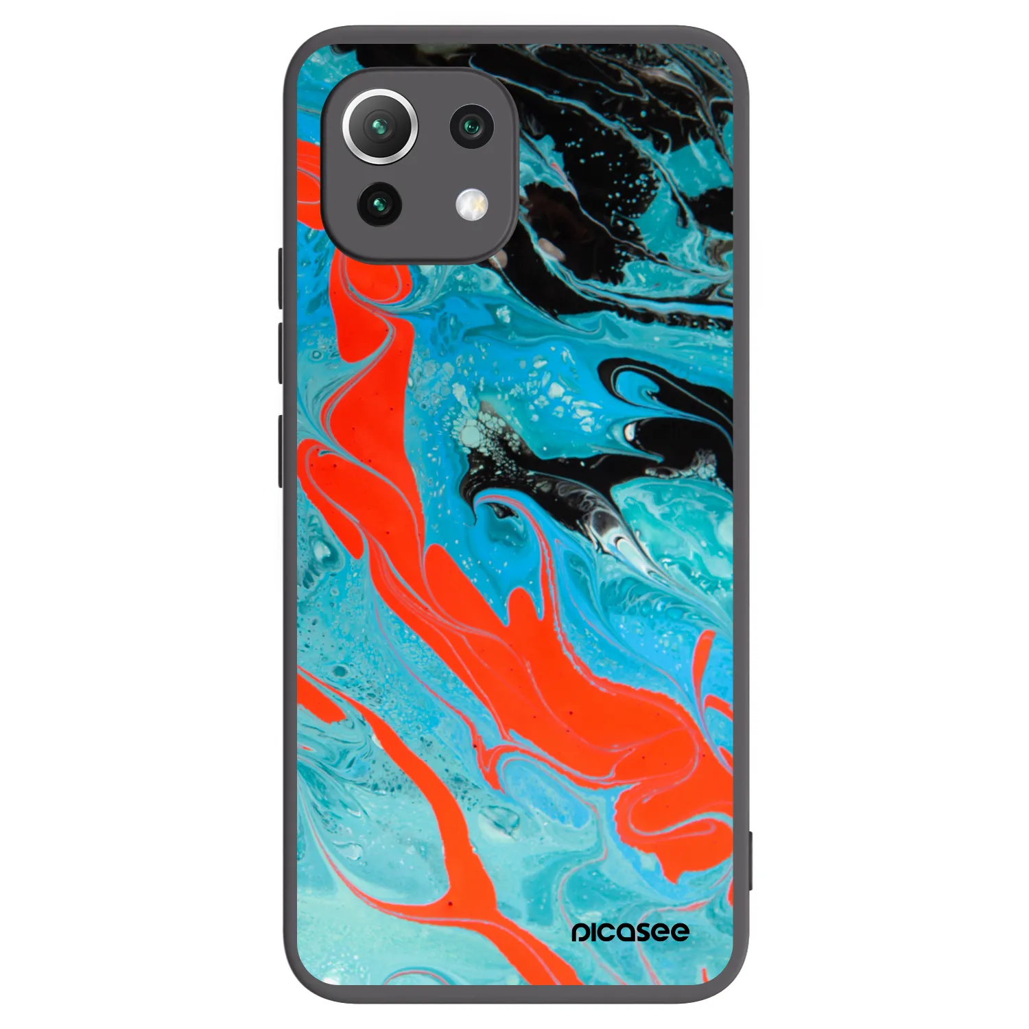 Picasee silikonový černý obal pro Xiaomi 11 Lite 5G NE - Blue Magma