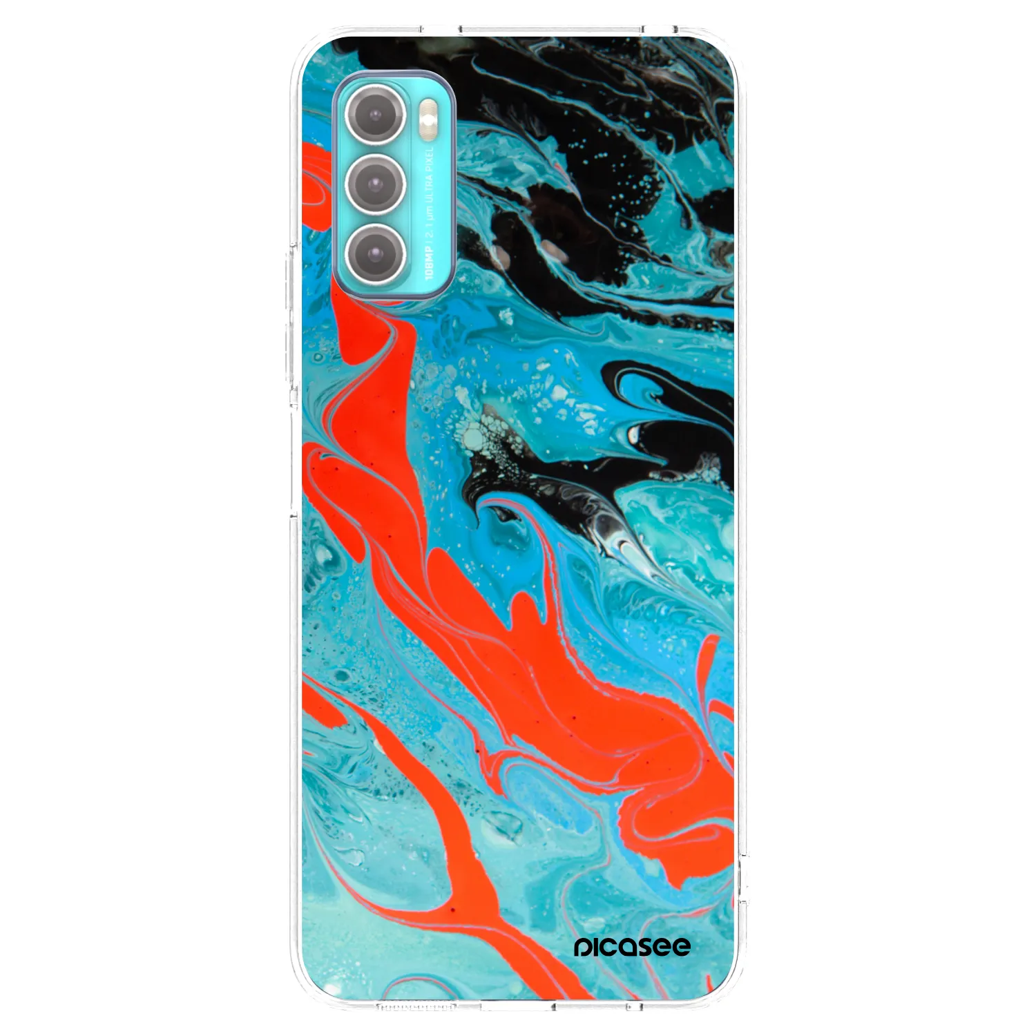 Picasee silikonový průhledný obal pro Motorola Moto G60 - Blue Magma