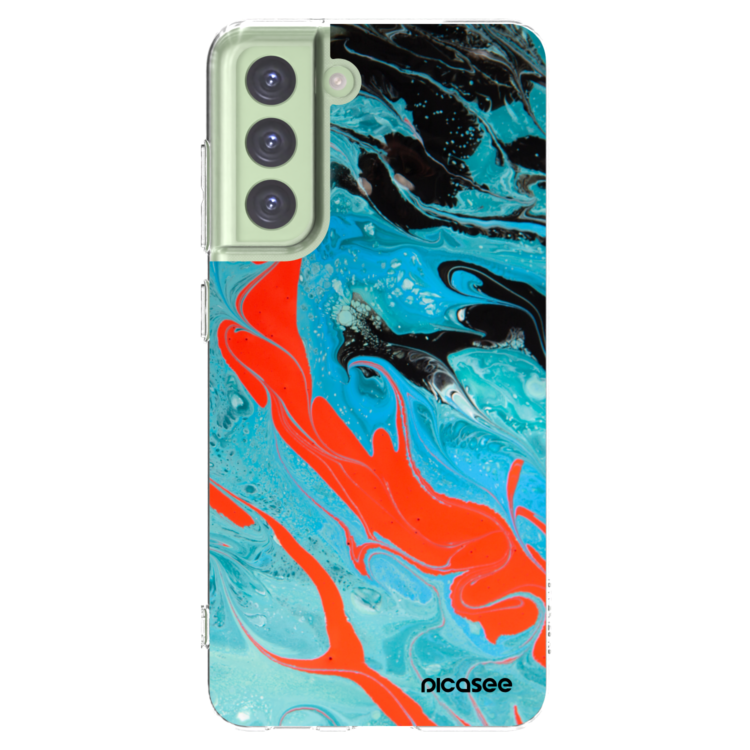 Picasee silikonový průhledný obal pro Samsung Galaxy S21 FE 5G - Blue Magma