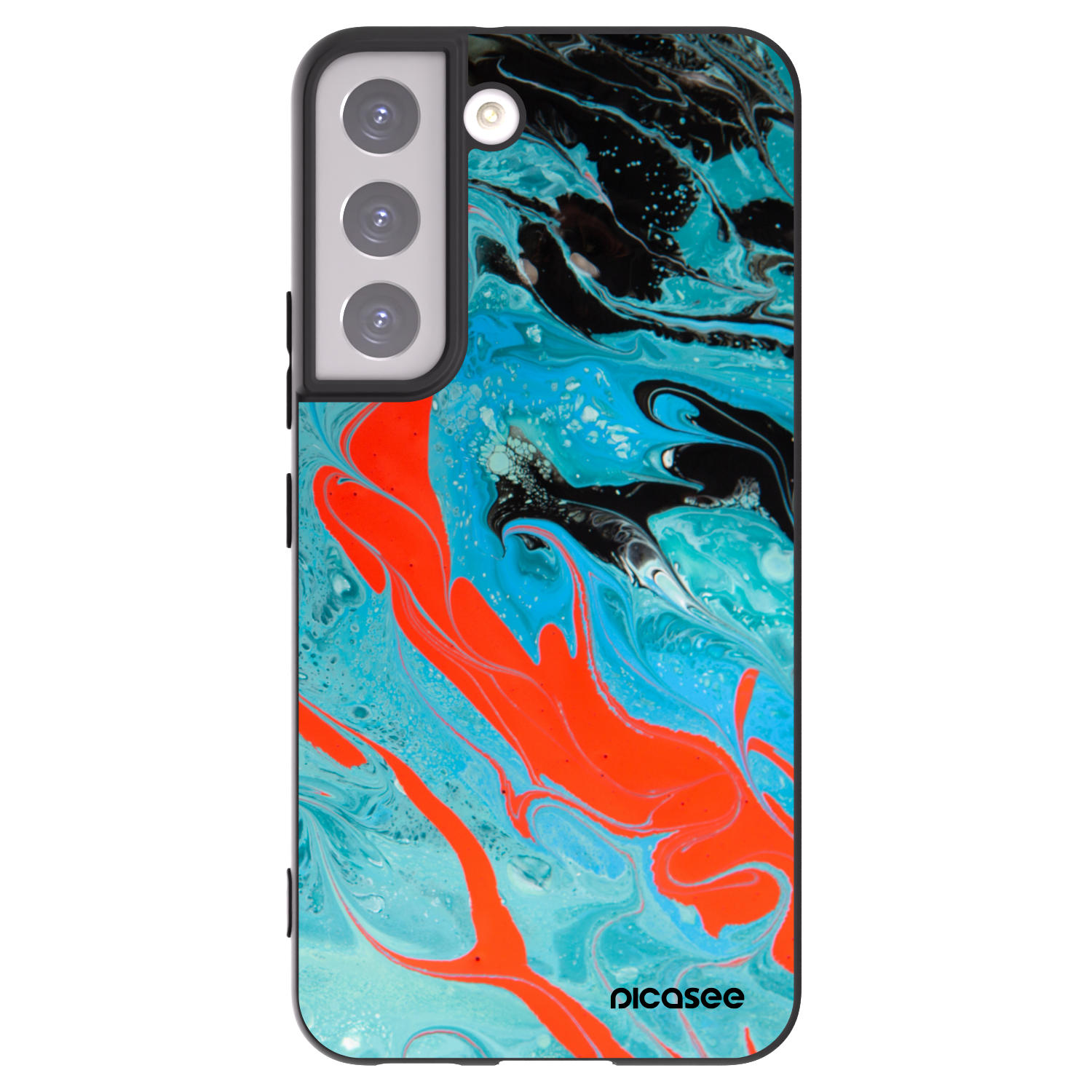 Picasee silikonový černý obal pro Samsung Galaxy S22 5G - Blue Magma