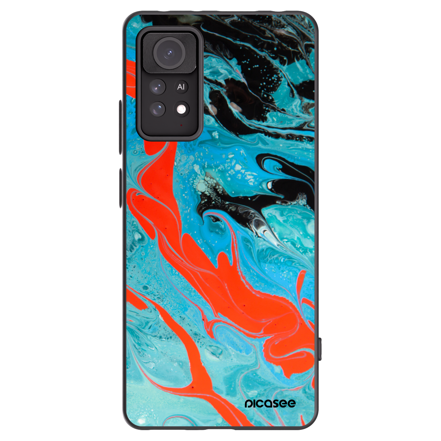 Picasee silikonový černý obal pro Xiaomi Redmi Note 11 Pro 5G - Blue Magma