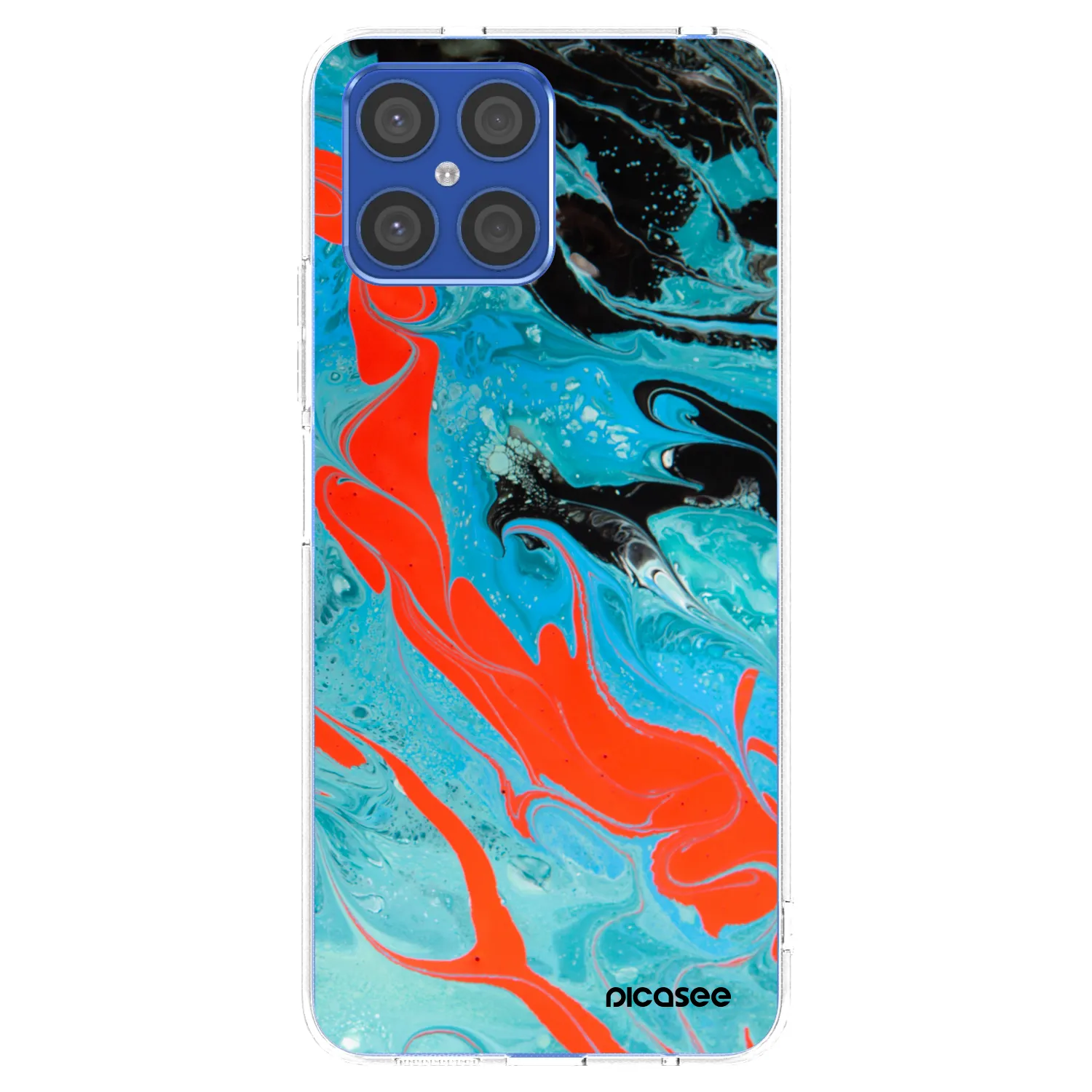 Picasee silikonový průhledný obal pro Honor X8 4G - Blue Magma