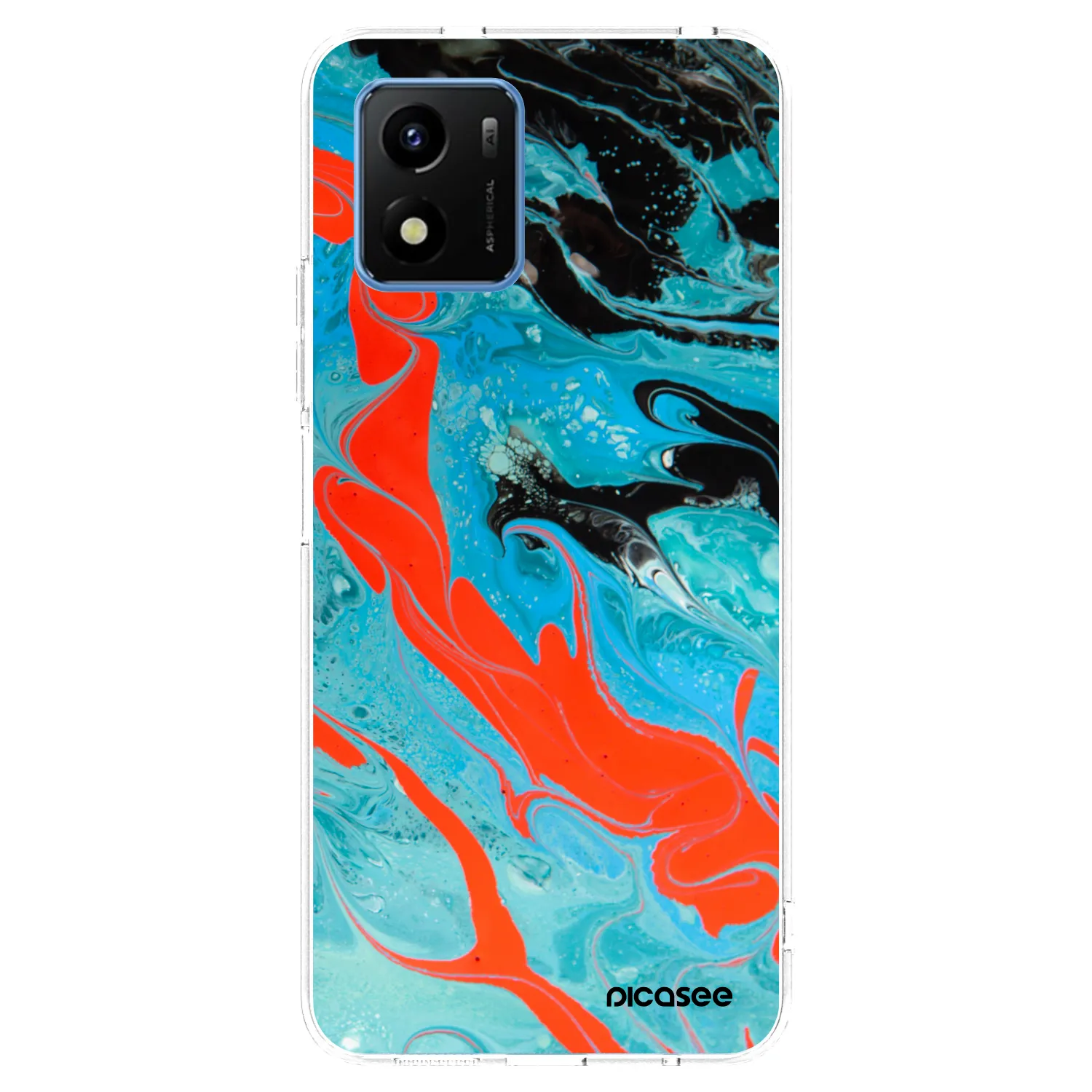 Picasee silikonový průhledný obal pro Vivo Y01 - Blue Magma