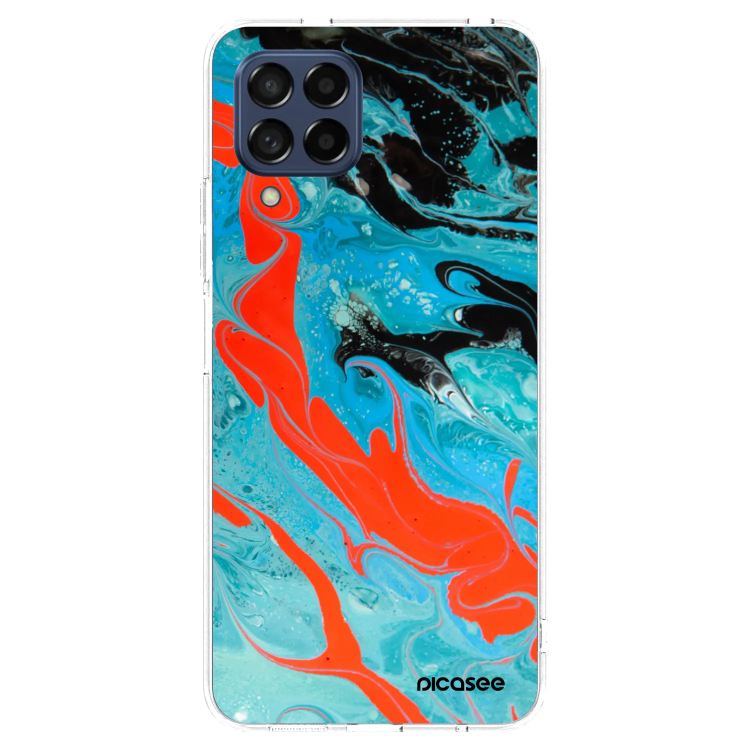 Picasee silikonový průhledný obal pro Samsung Galaxy M53 5G - Blue Magma