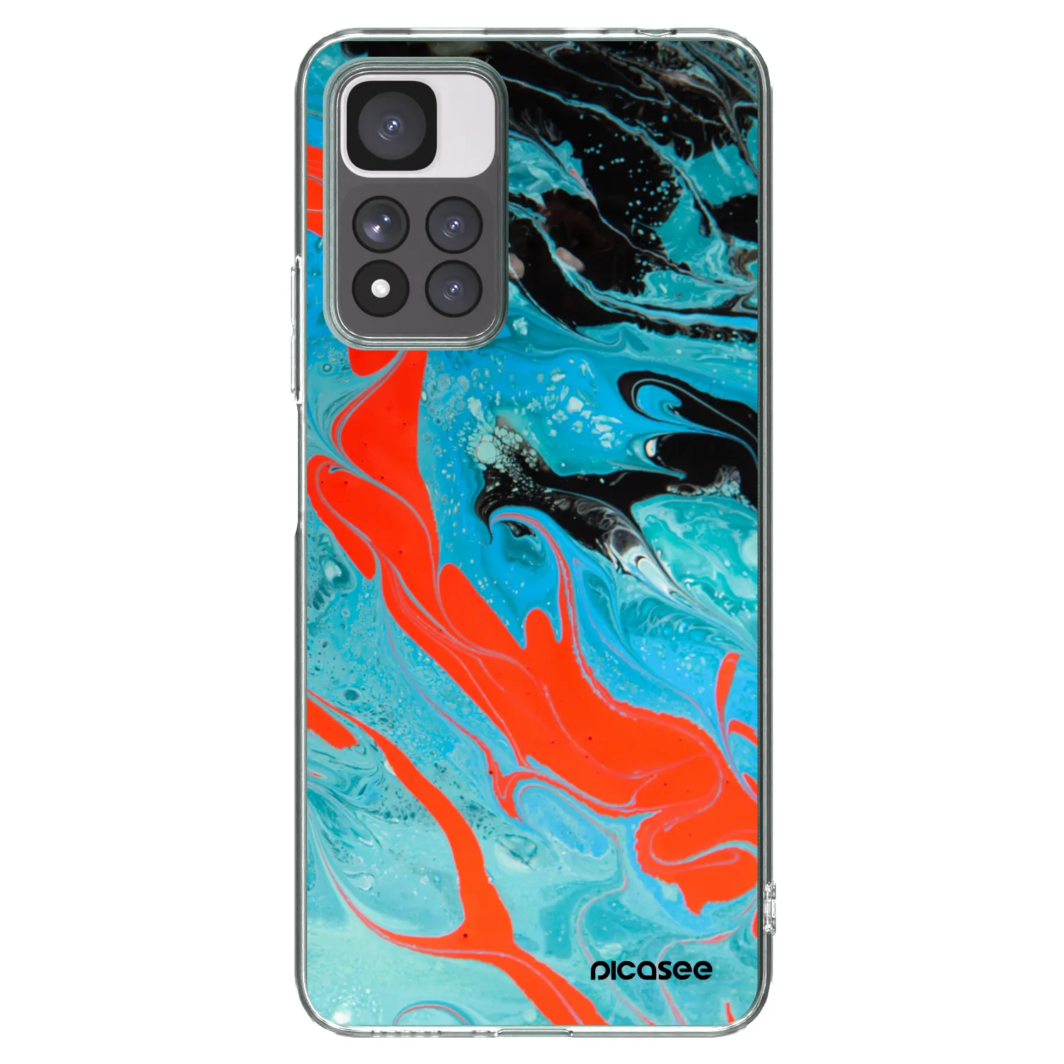 Picasee silikonový průhledný obal pro Xiaomi Redmi Note 11 Pro+ 5G - Blue Magma