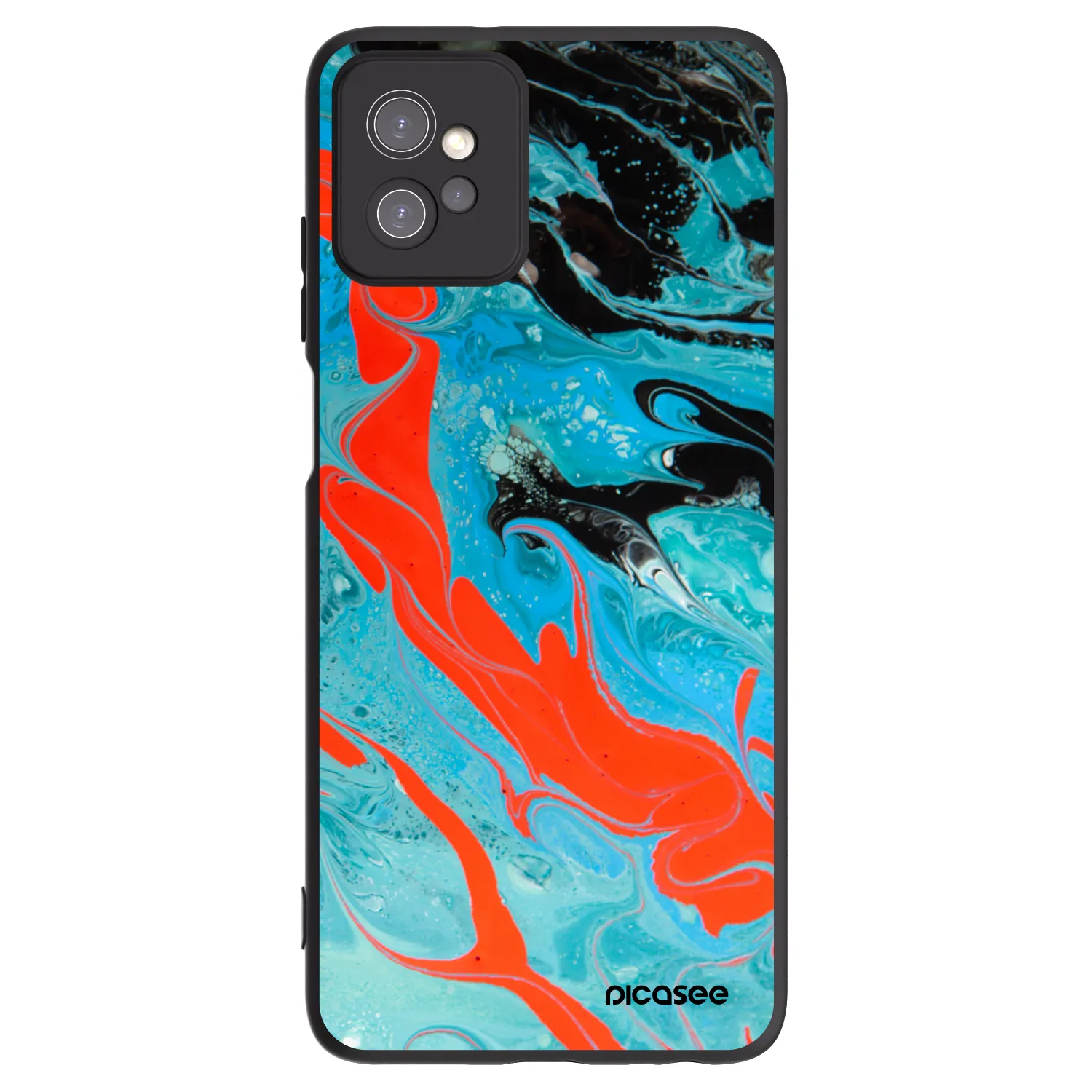 Picasee silikonový černý obal pro Motorola Moto G32 - Blue Magma