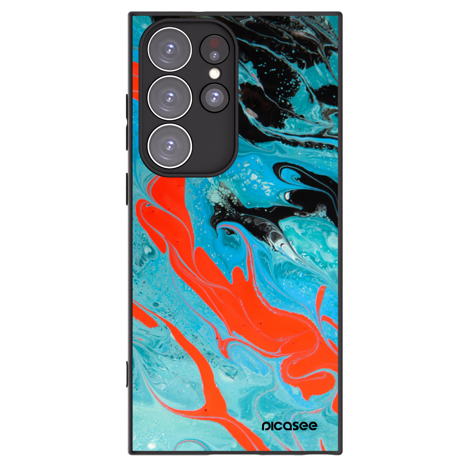 Picasee silikonový černý obal pro Samsung Galaxy S23 Ultra 5G - Blue Magma