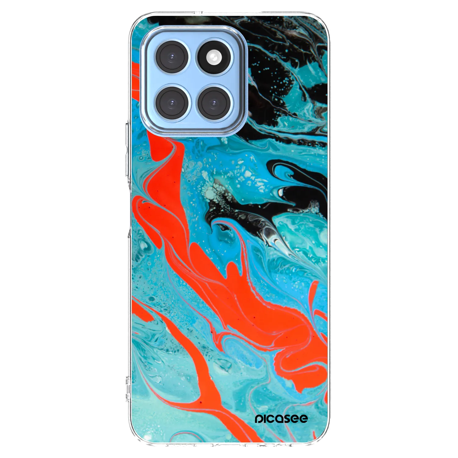 Picasee silikonový průhledný obal pro Honor X8 5G - Blue Magma