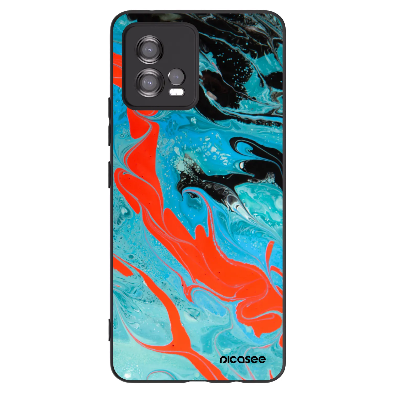 Picasee silikonový černý obal pro Motorola Moto G72 - Blue Magma