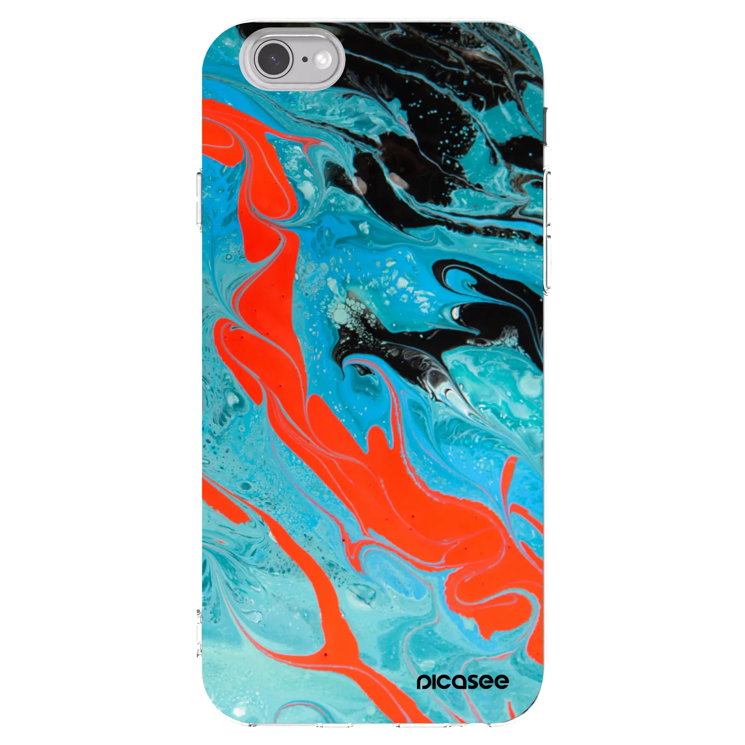 Picasee silikonový průhledný obal pro Apple iPhone 6/6S - Blue Magma