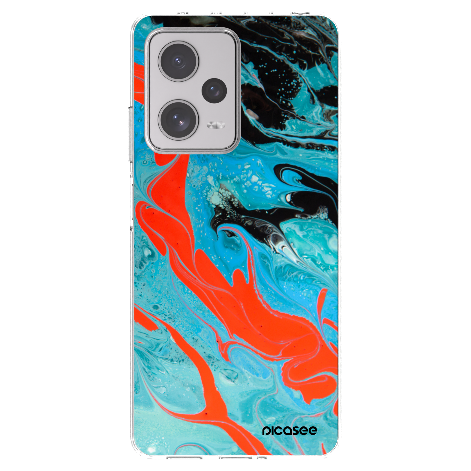 Picasee silikonový průhledný obal pro Xiaomi Redmi Note 12 Pro+ 5G - Blue Magma