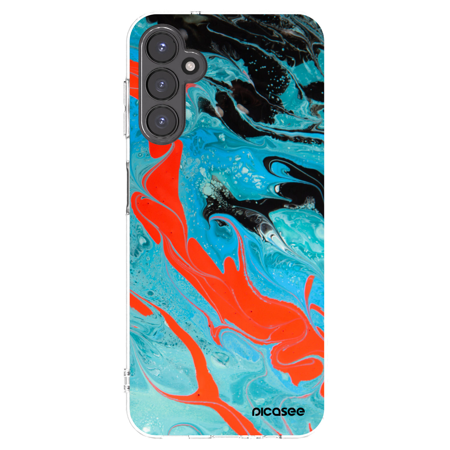 Picasee silikonový průhledný obal pro Samsung Galaxy A14 5G A146P - Blue Magma