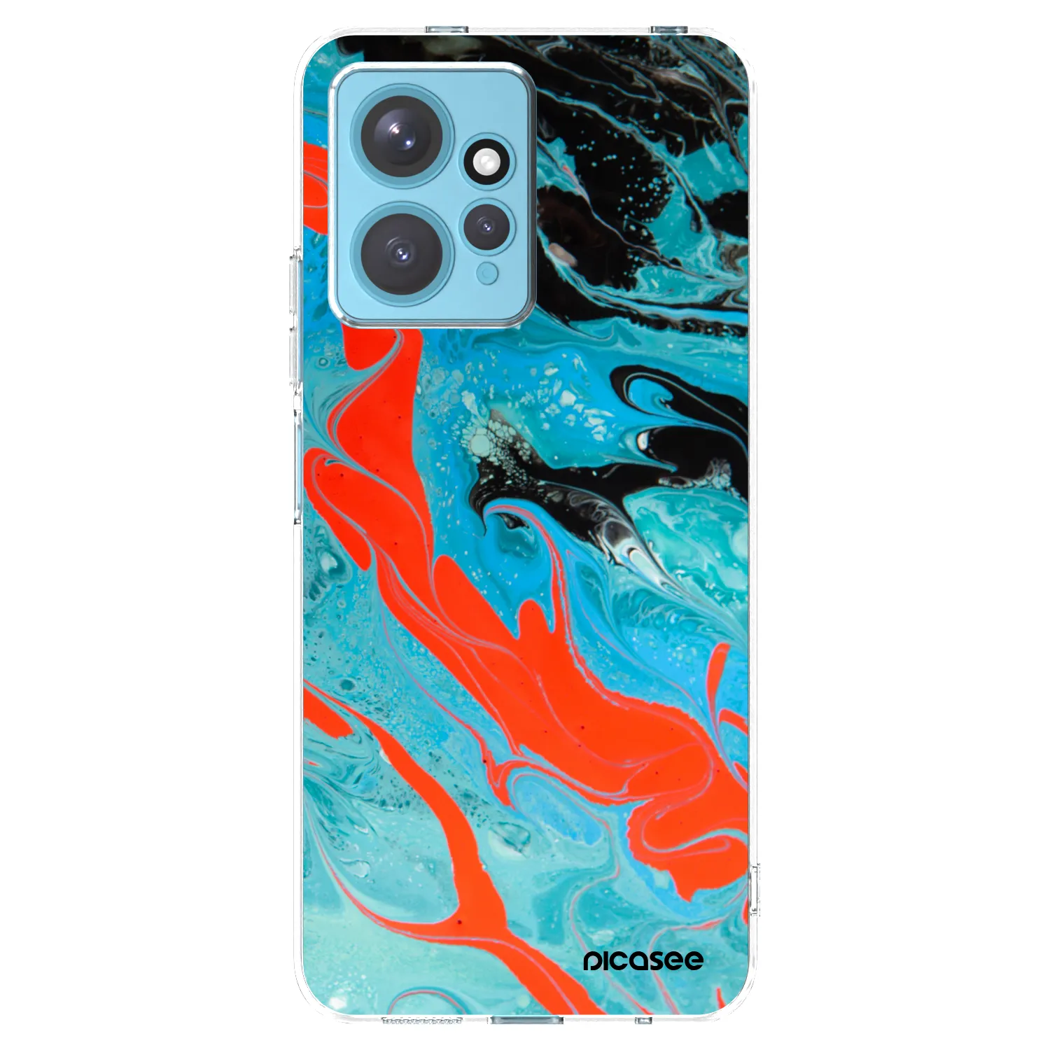 Picasee silikonový průhledný obal pro Xiaomi Redmi Note 12 4G - Blue Magma