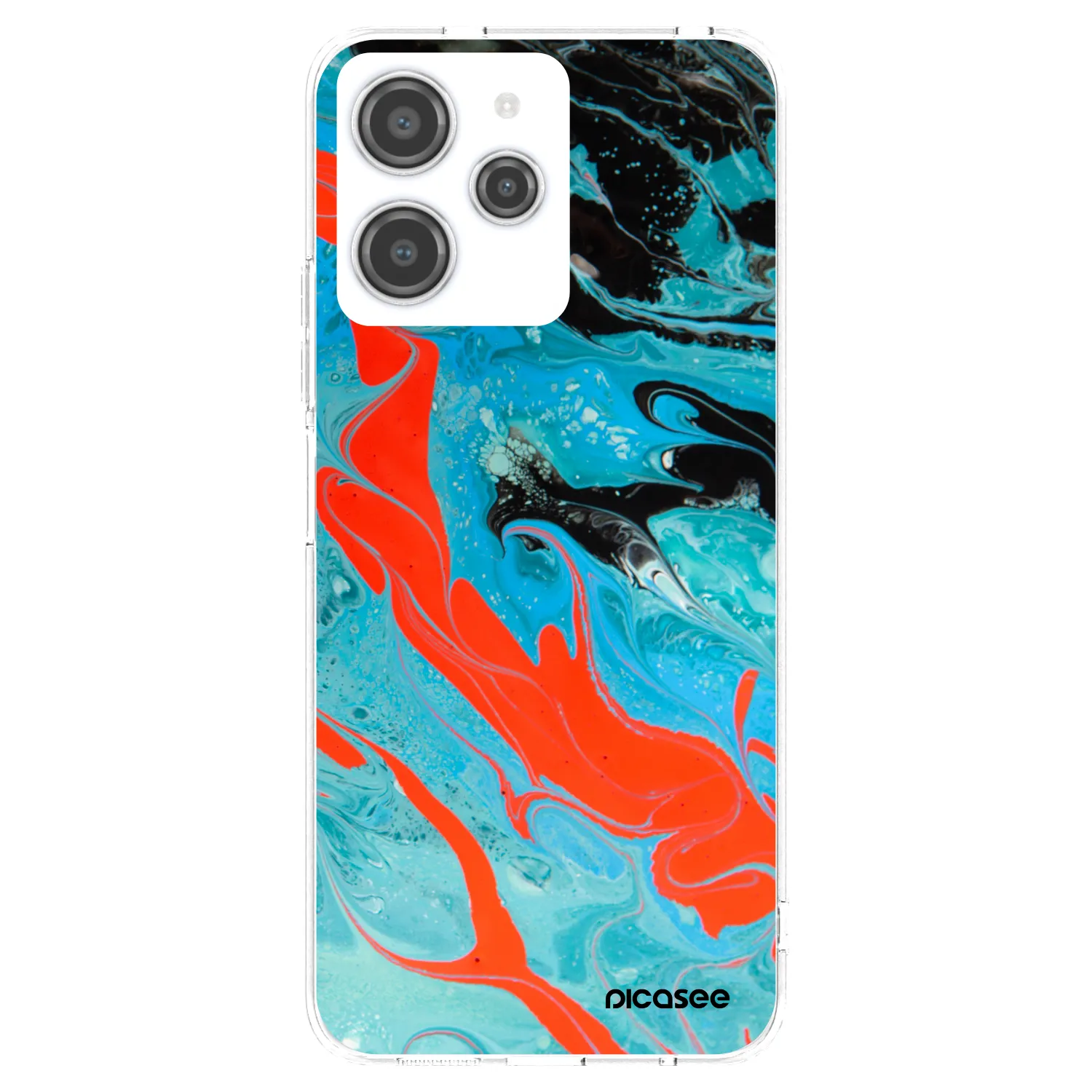 Picasee silikonový průhledný obal pro Xiaomi Redmi 12 4G - Blue Magma