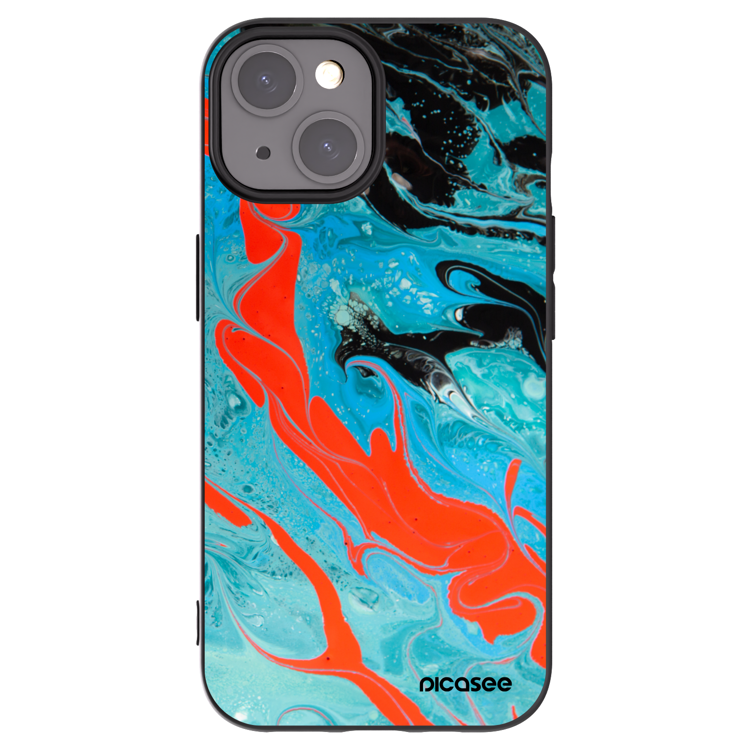 Picasee silikonový černý obal pro Apple iPhone 15 - Blue Magma