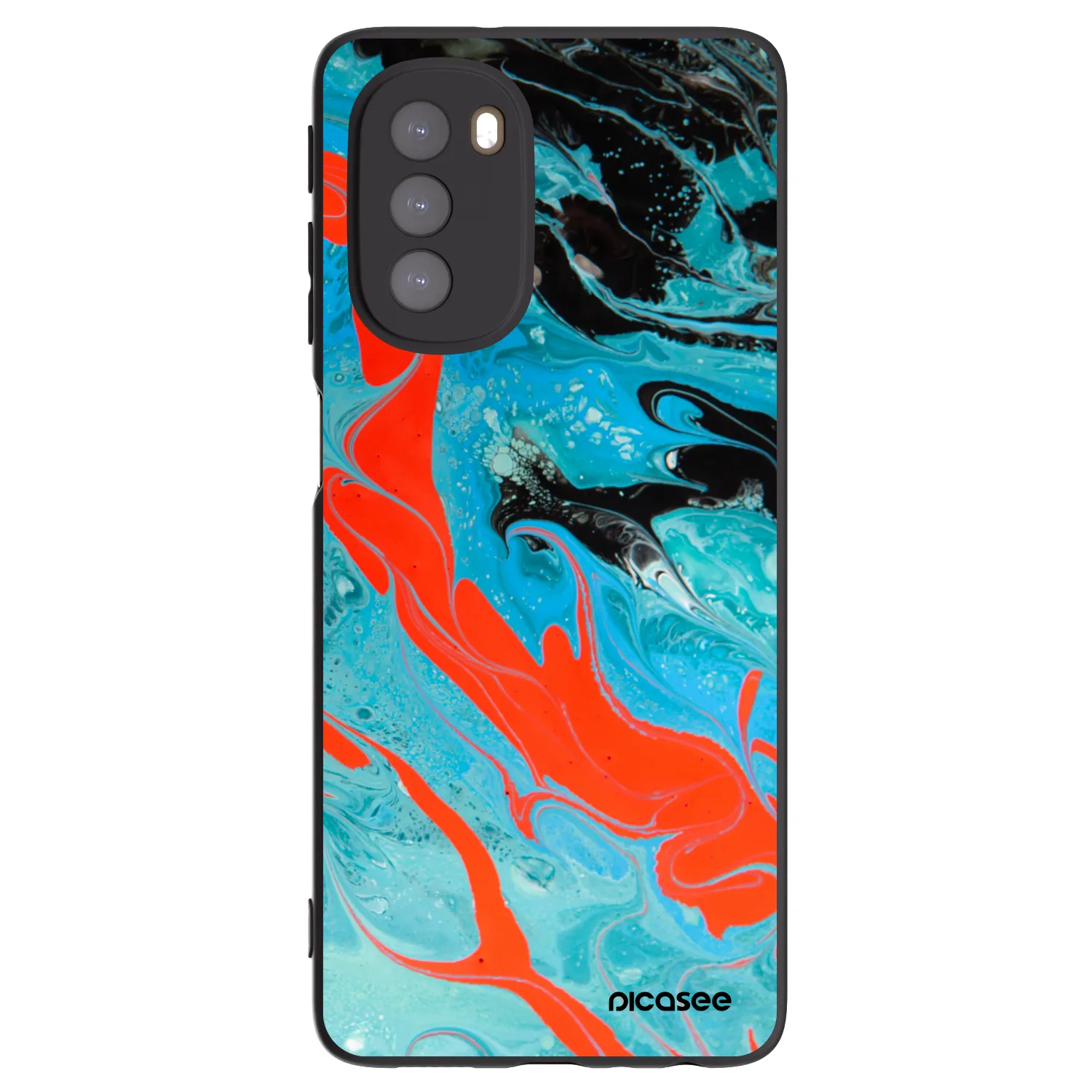 Picasee silikonový černý obal pro Motorola Moto G51 - Blue Magma
