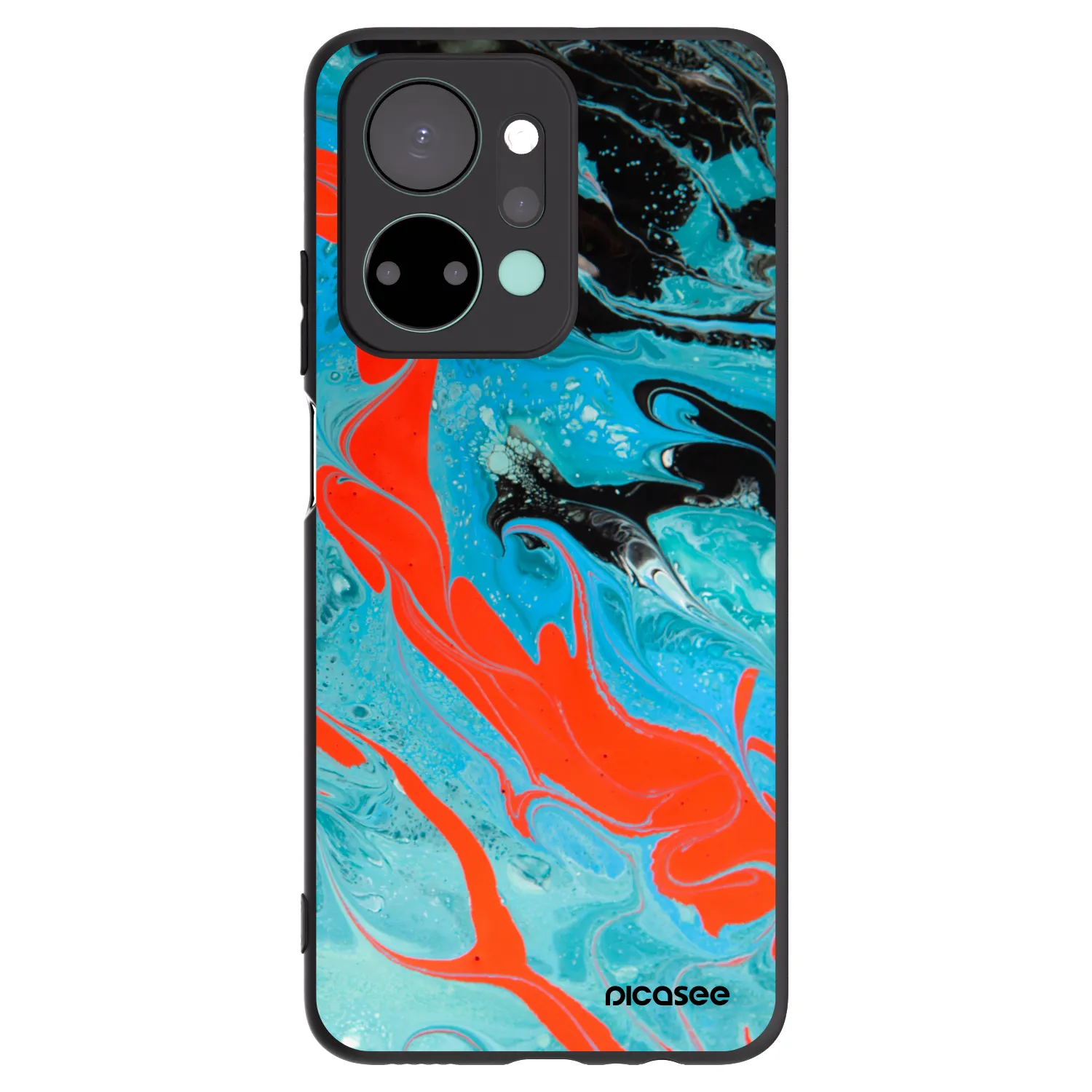 Picasee silikonový černý obal pro Honor X7a - Blue Magma