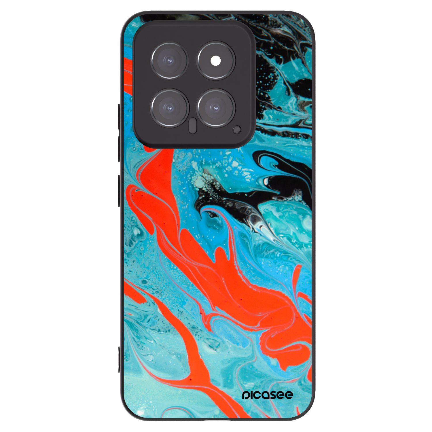 Picasee silikonový černý obal pro Xiaomi 14 - Blue Magma