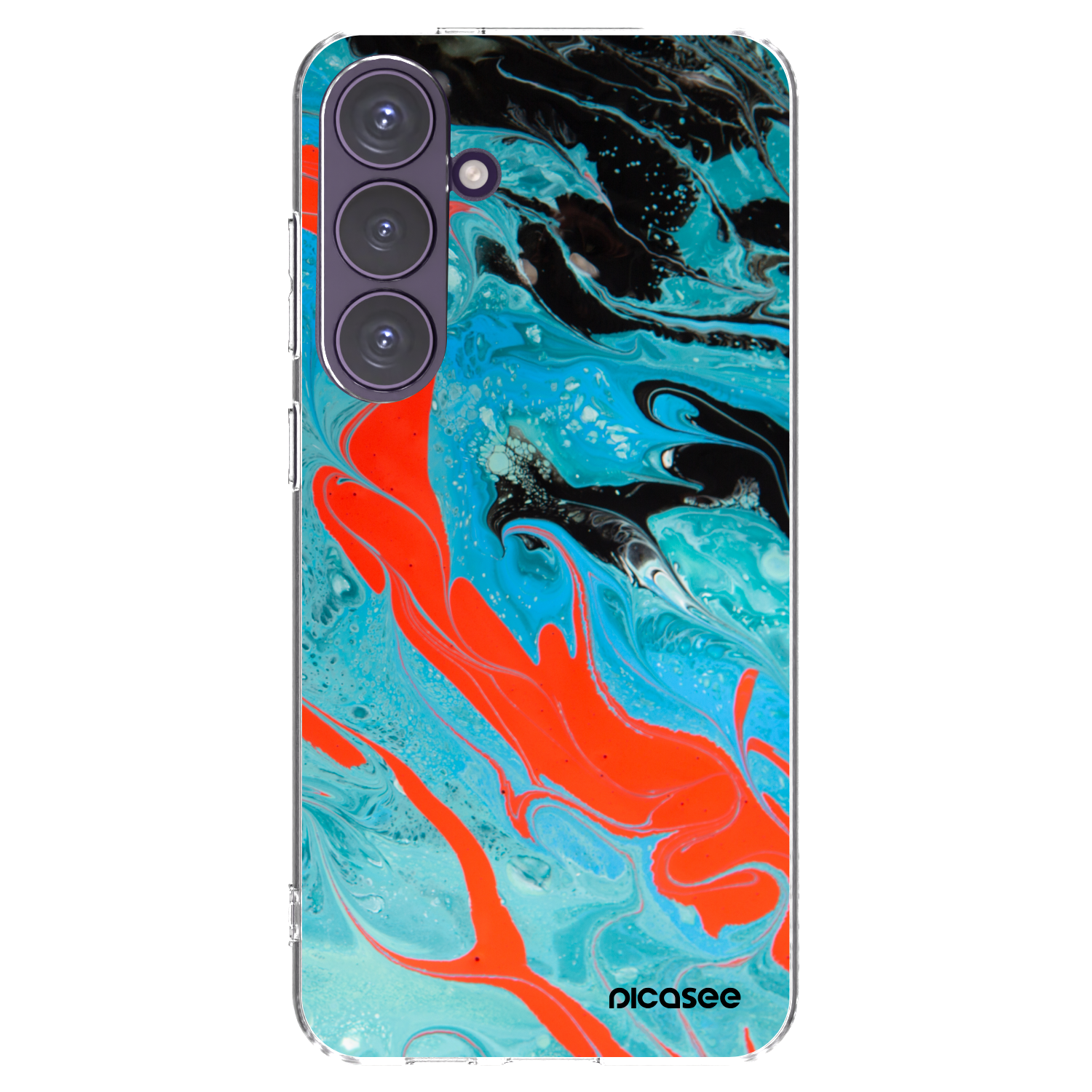 Picasee silikonový průhledný obal pro Samsung Galaxy S24+ S926B 5G - Blue Magma