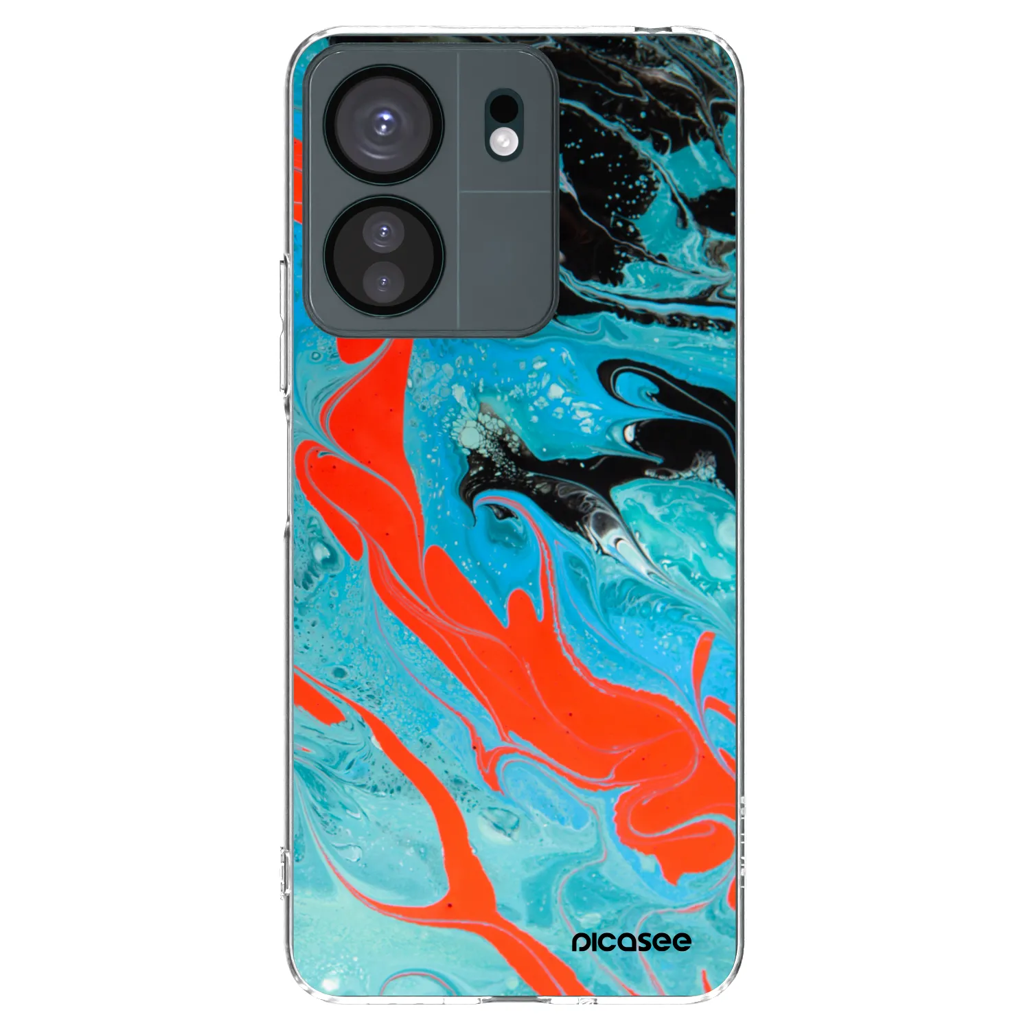 Picasee silikonový průhledný obal pro Xiaomi Redmi 13C 4G - Blue Magma