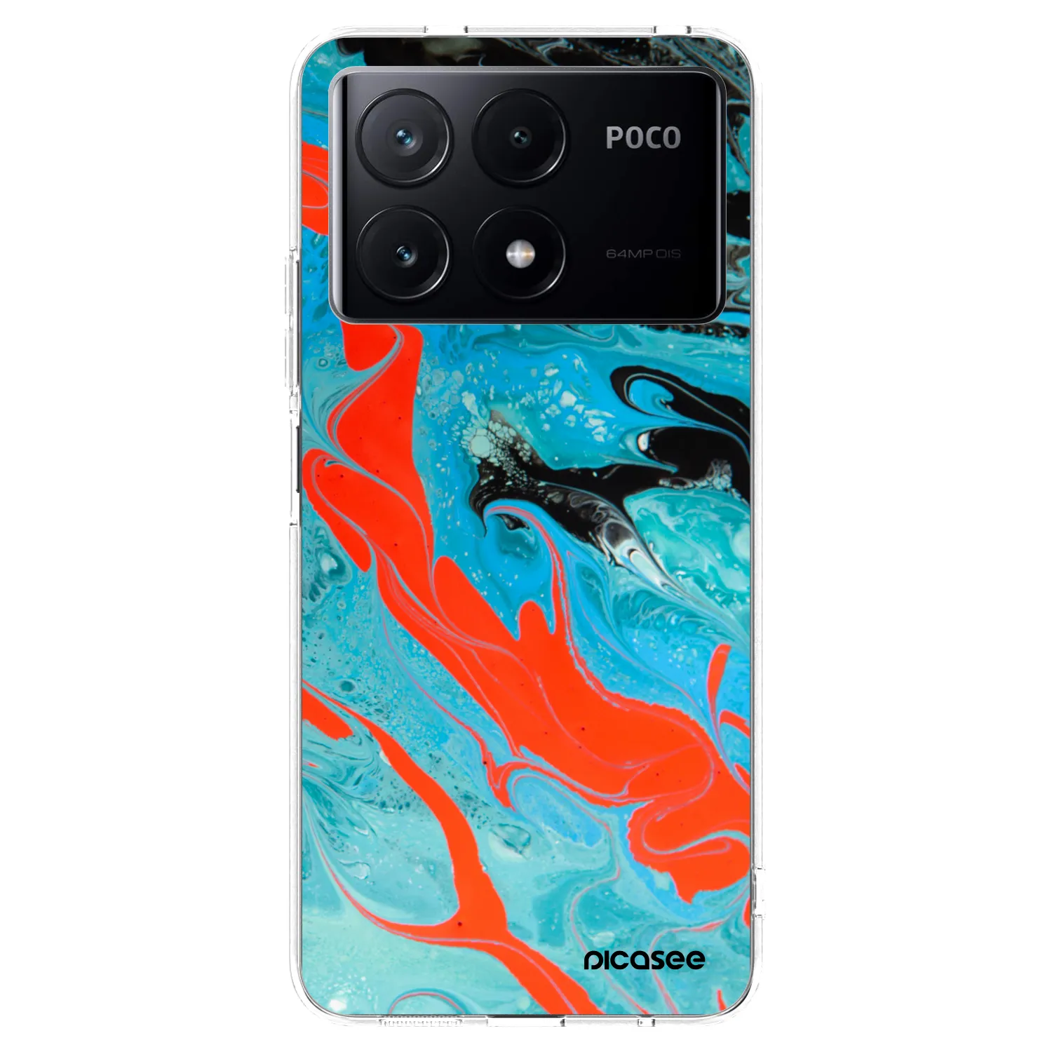 Picasee silikonový průhledný obal pro Xiaomi Poco X6 Pro - Blue Magma