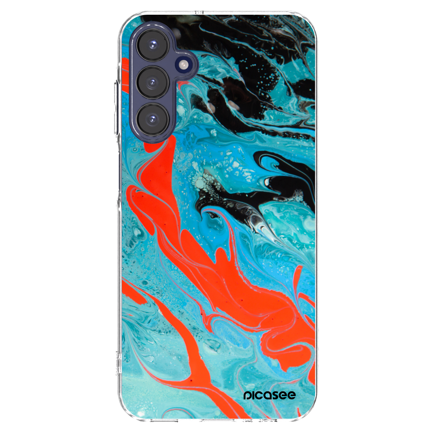 Picasee silikonový průhledný obal pro Samsung Galaxy A15 A155F 4G - Blue Magma