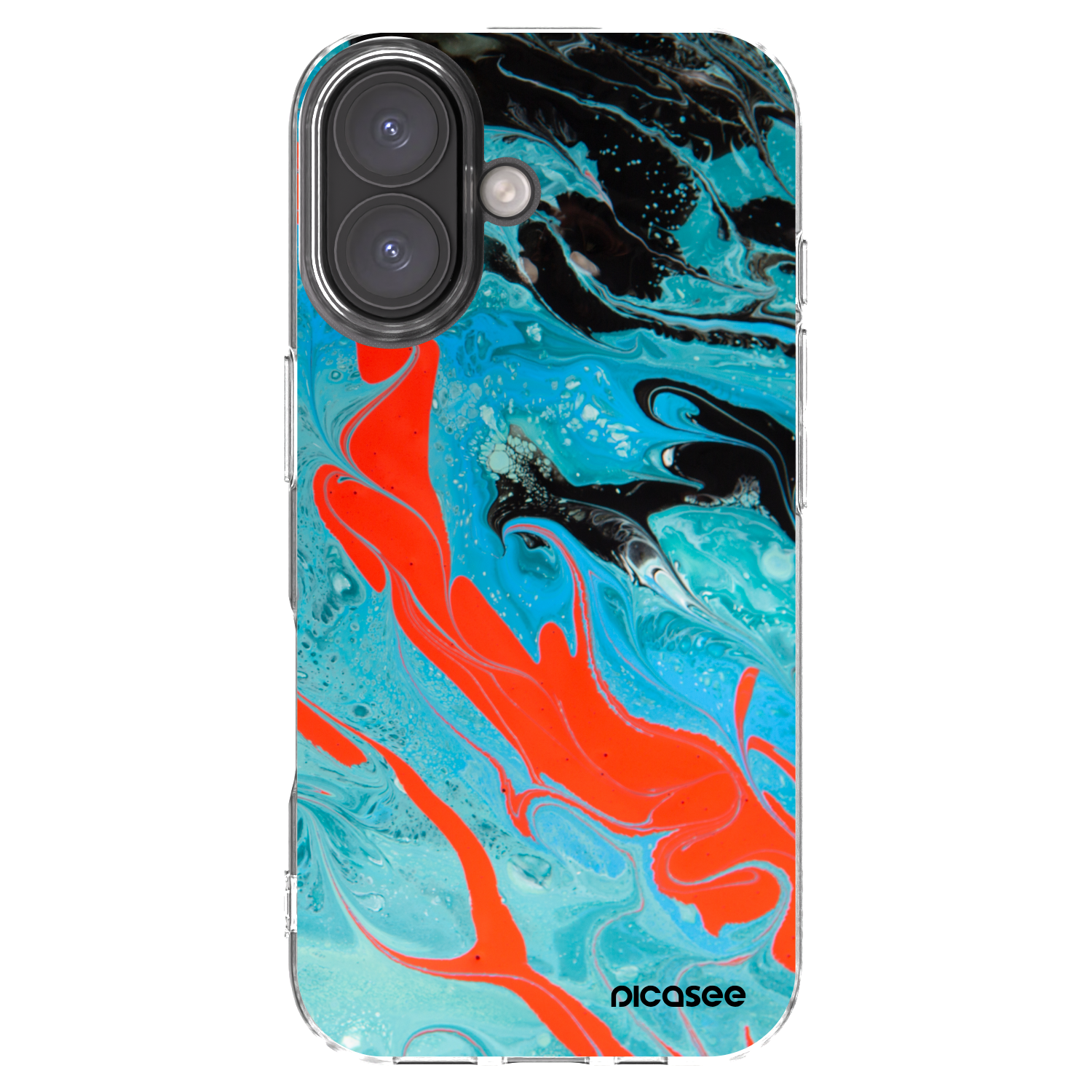 Picasee silikonový průhledný obal pro Apple iPhone 16 - Blue Magma