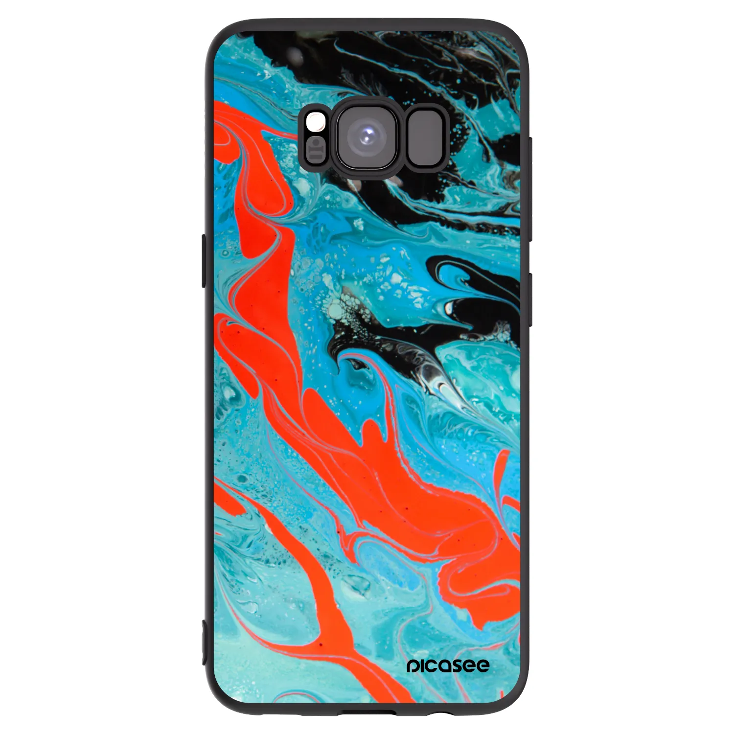 Picasee silikonový černý obal pro Samsung Galaxy S8 G950F - Blue Magma
