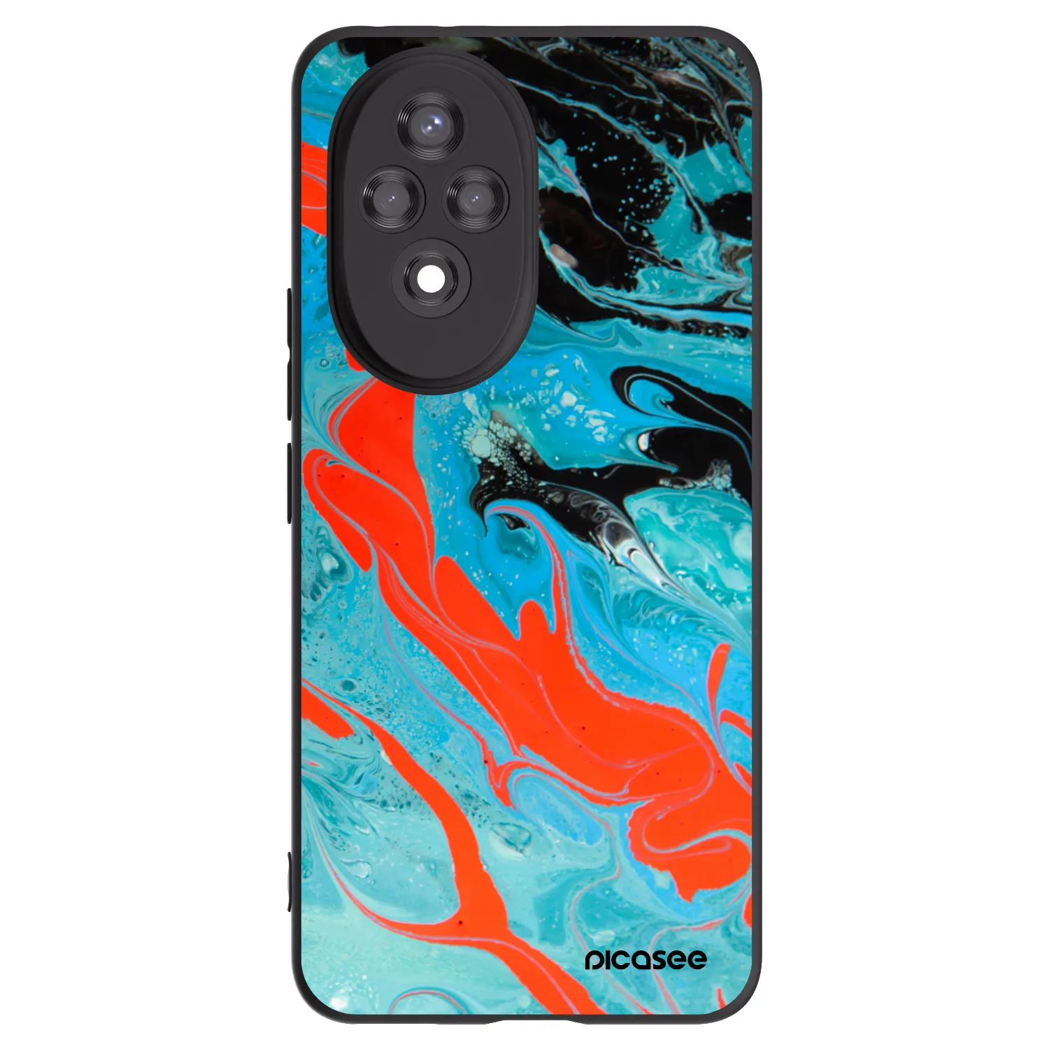 Picasee silikonový černý obal pro Honor 200 5G - Blue Magma