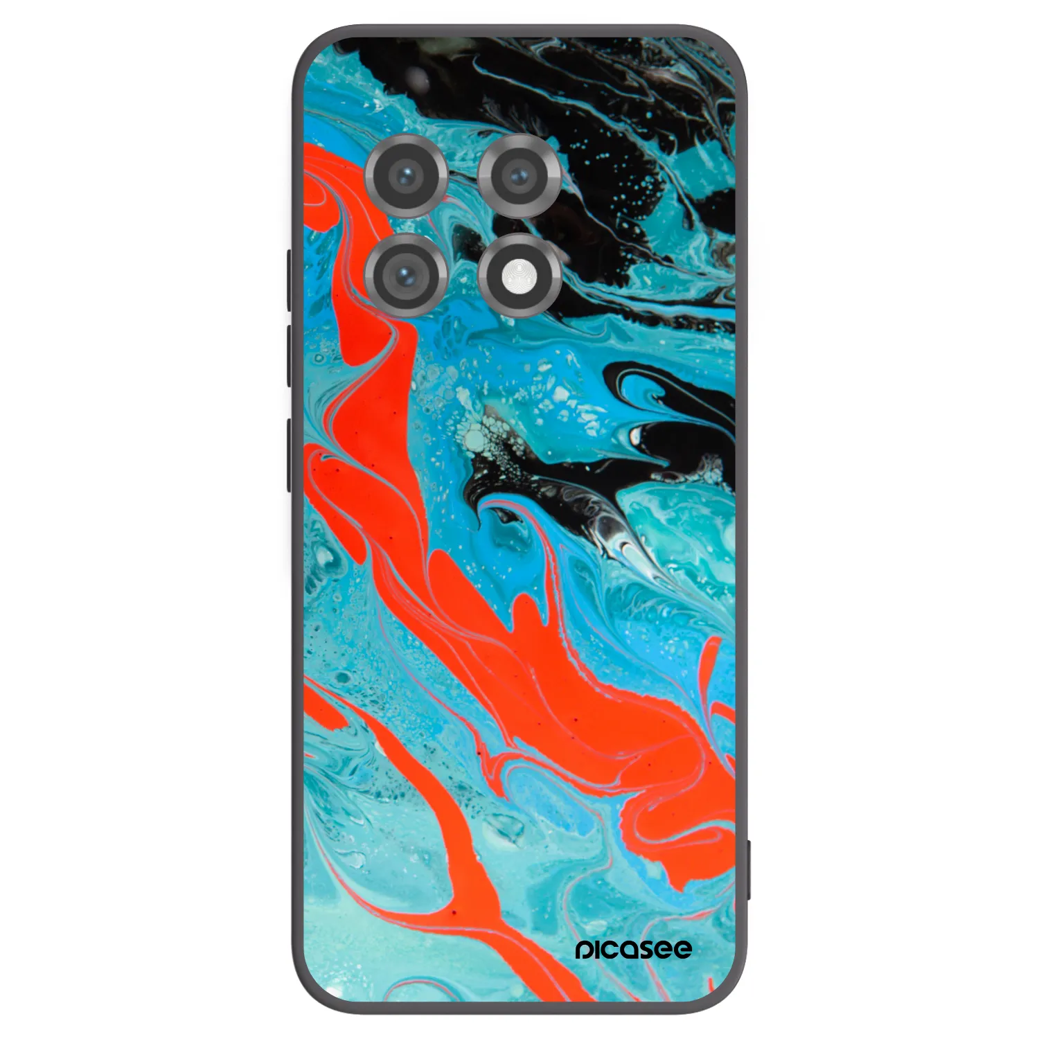 Picasee silikonový černý obal pro OnePlus 11 5G - Blue Magma