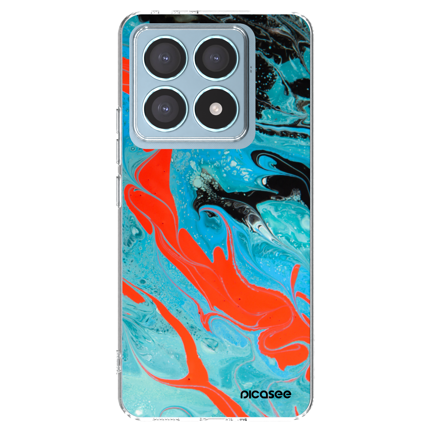 Picasee silikonový průhledný obal pro Xiaomi 14T Pro - Blue Magma