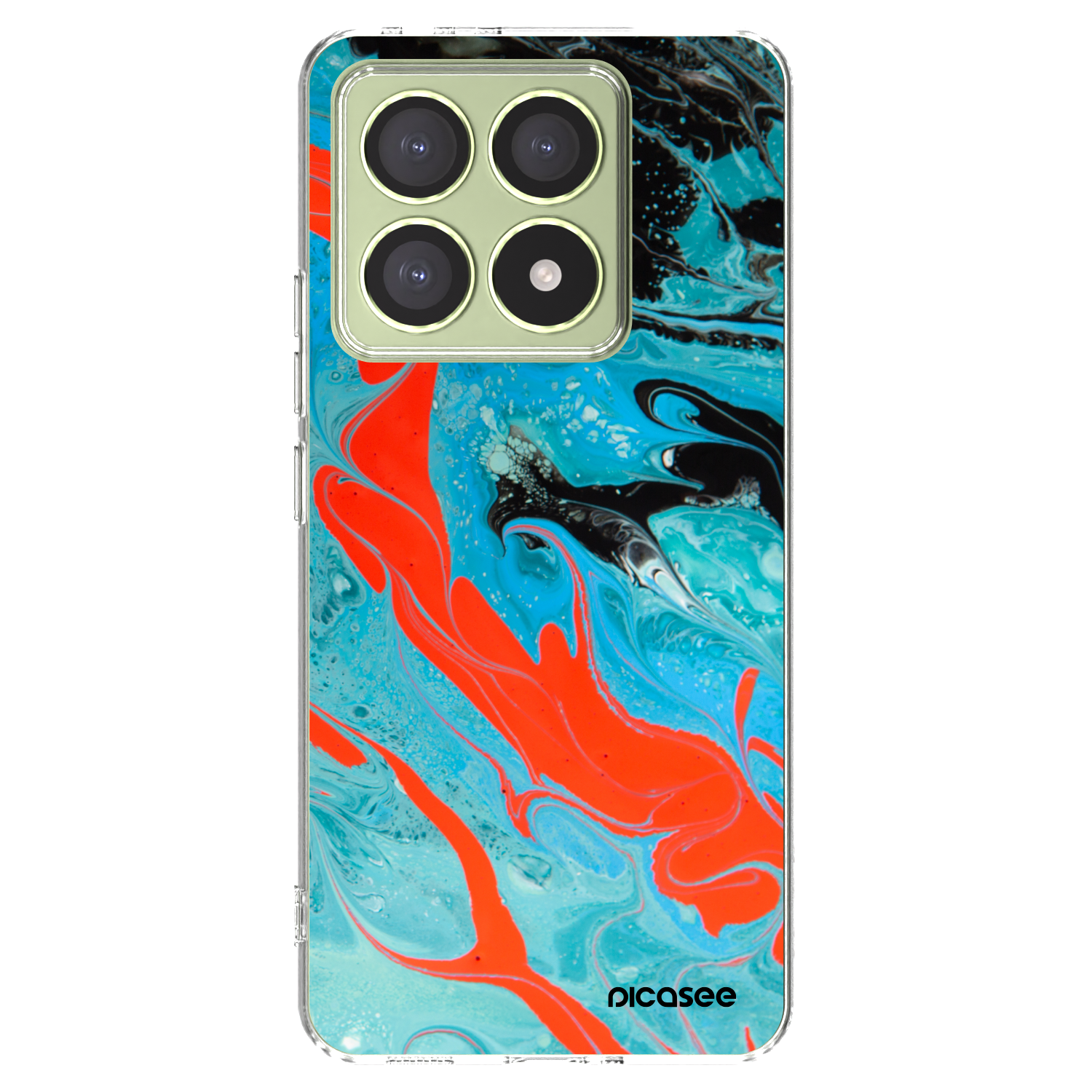 Picasee silikonový průhledný obal pro Xiaomi 14T - Blue Magma