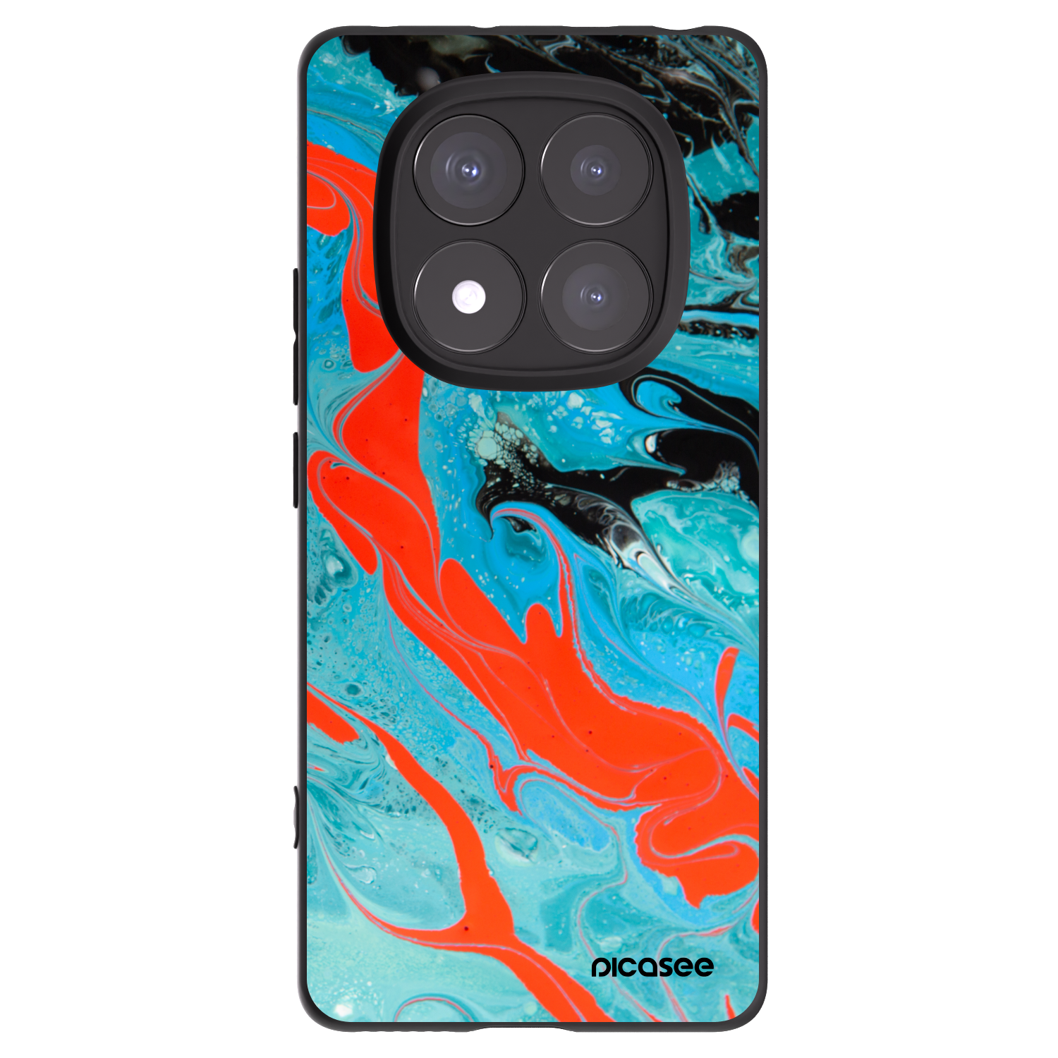Picasee silikonový černý obal pro Xiaomi Redmi Note 14 Pro+ 5G - Blue Magma