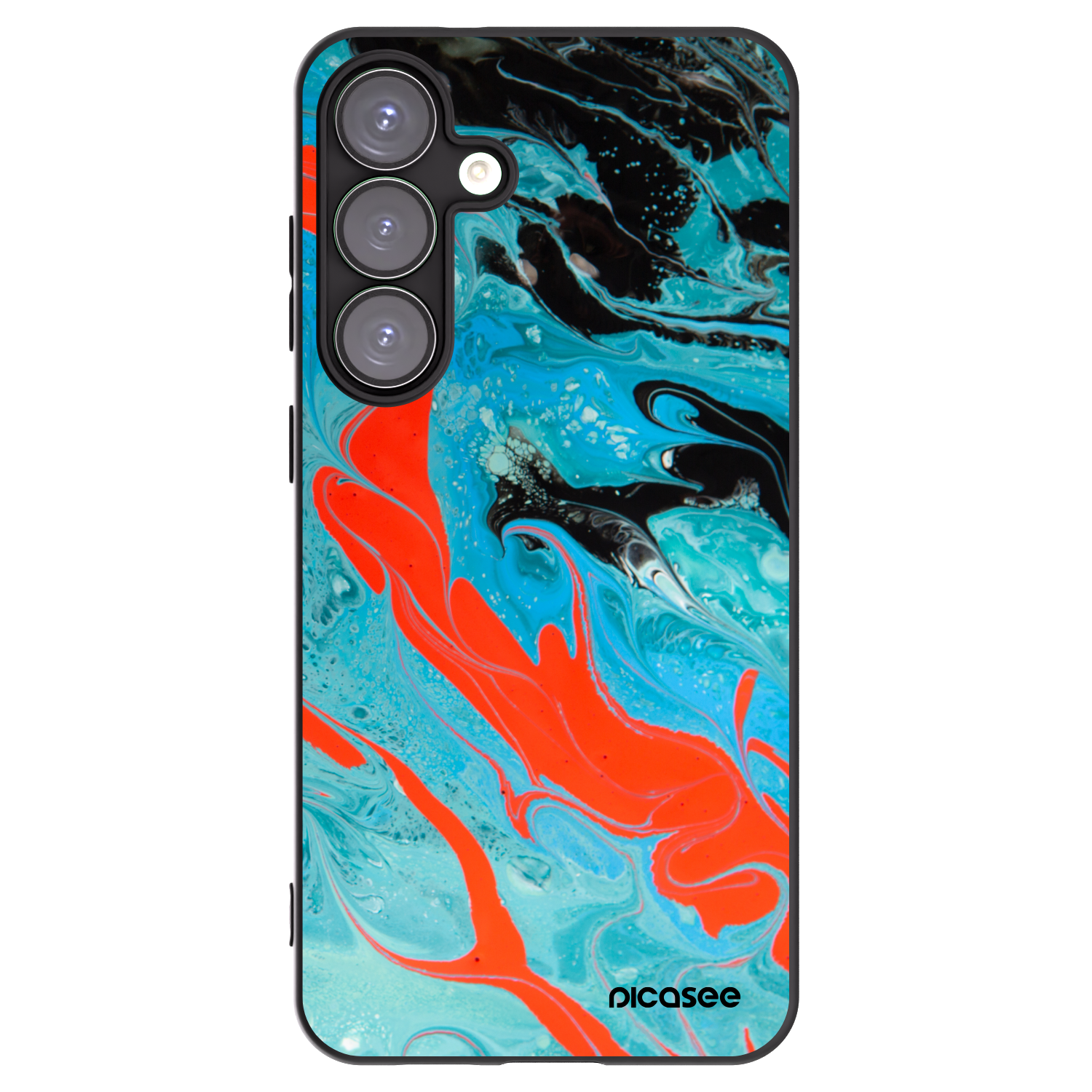 Picasee silikonový černý obal pro Samsung Galaxy S25+ 5G - Blue Magma