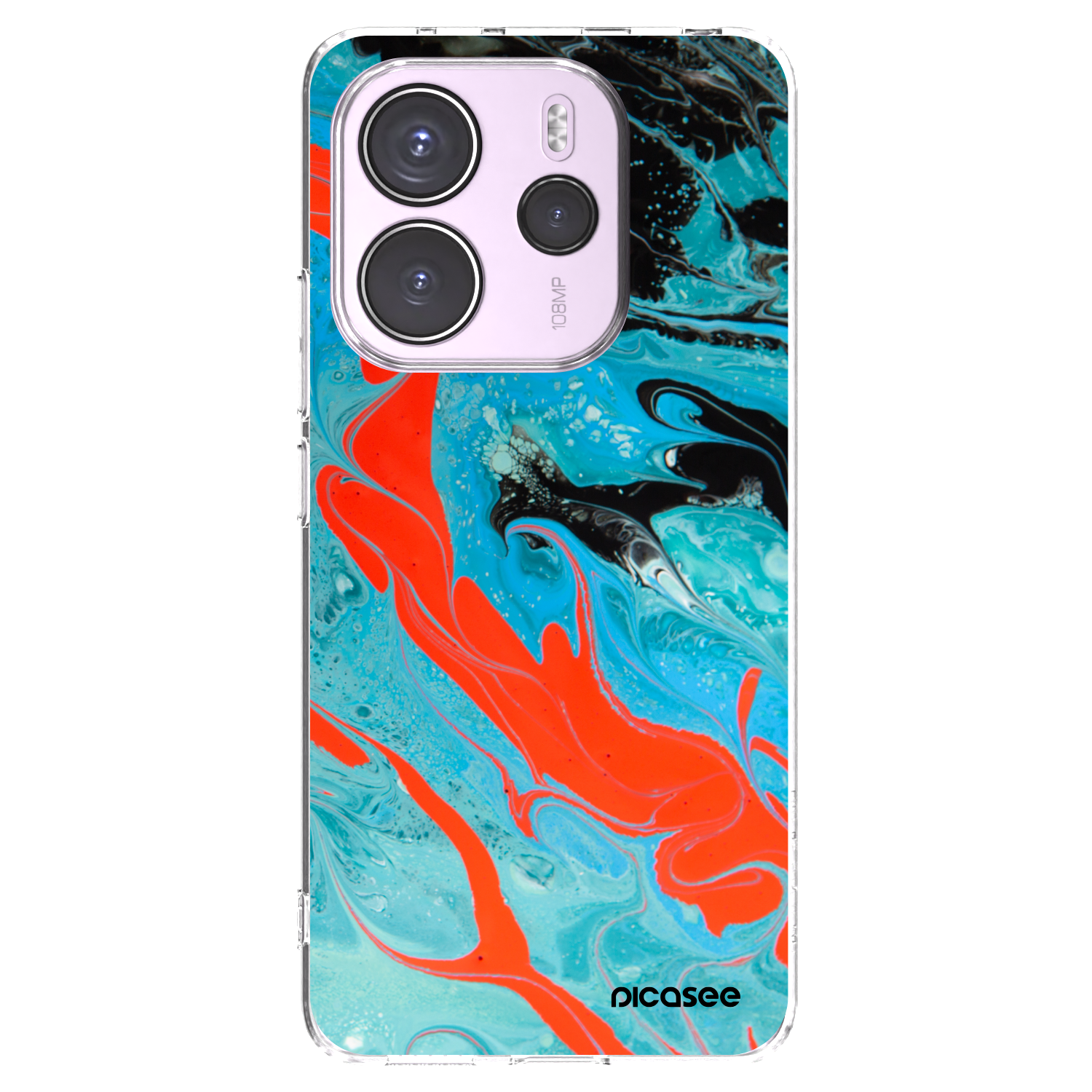 Picasee silikonový průhledný obal pro Xiaomi Redmi Note 14 4G - Blue Magma