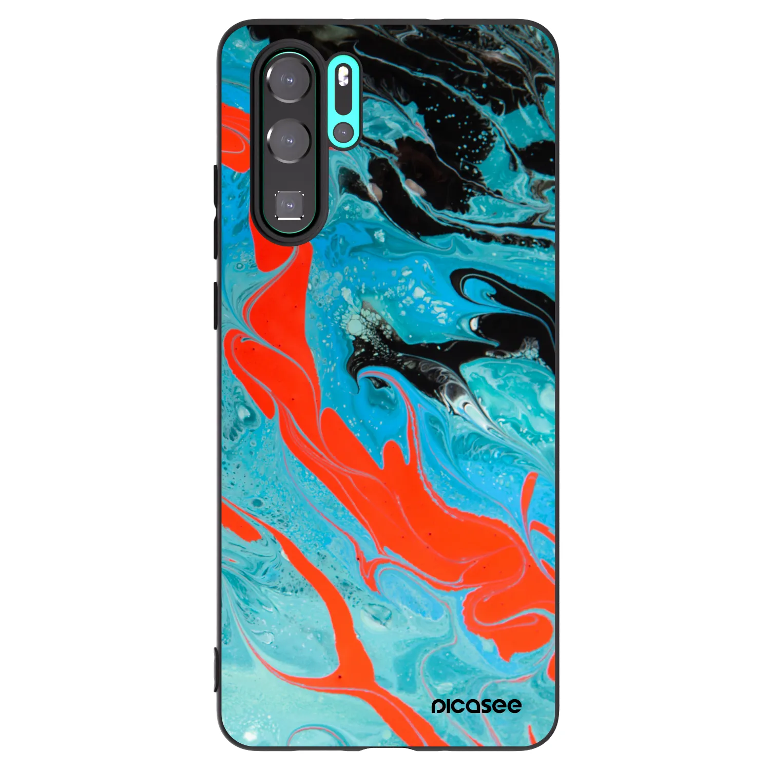Picasee silikonový černý obal pro Huawei P30 Pro - Blue Magma