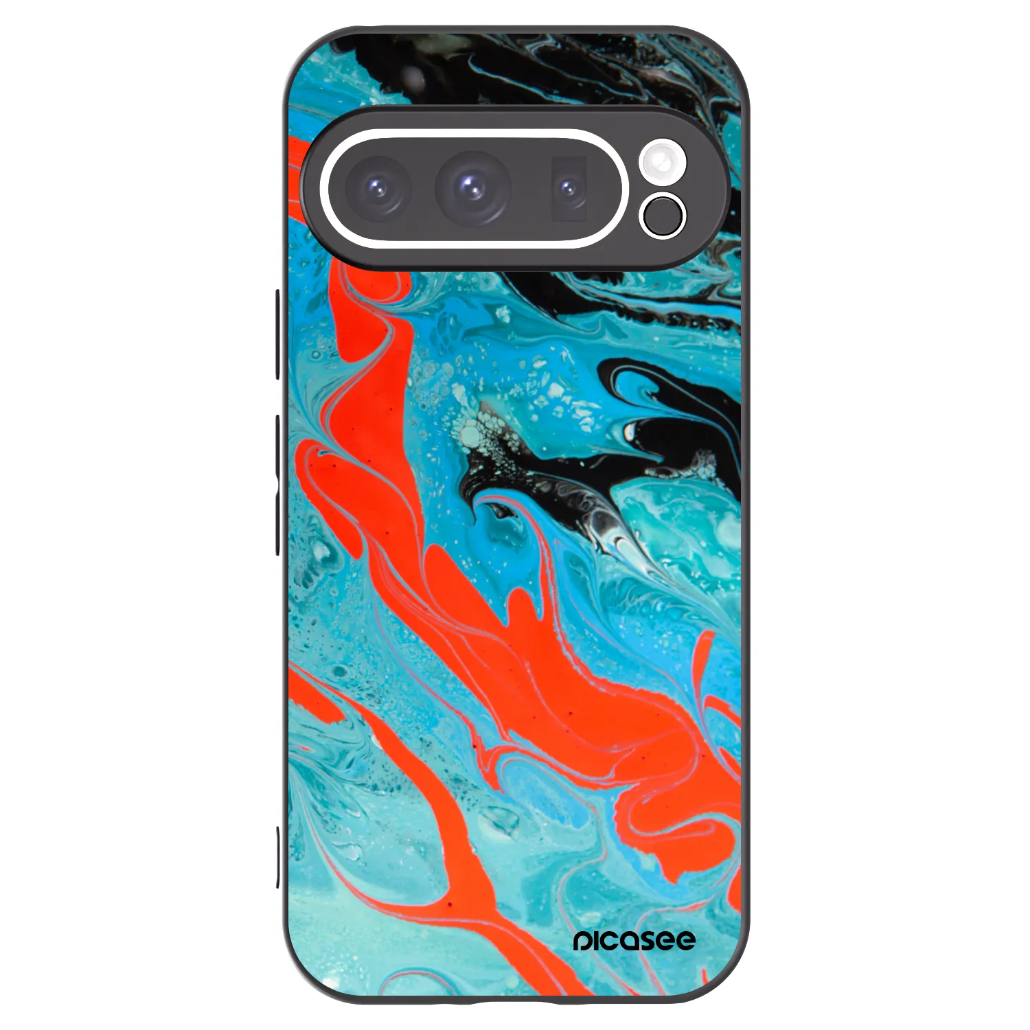 Picasee silikonový černý obal pro Google Pixel 9 Pro - Blue Magma