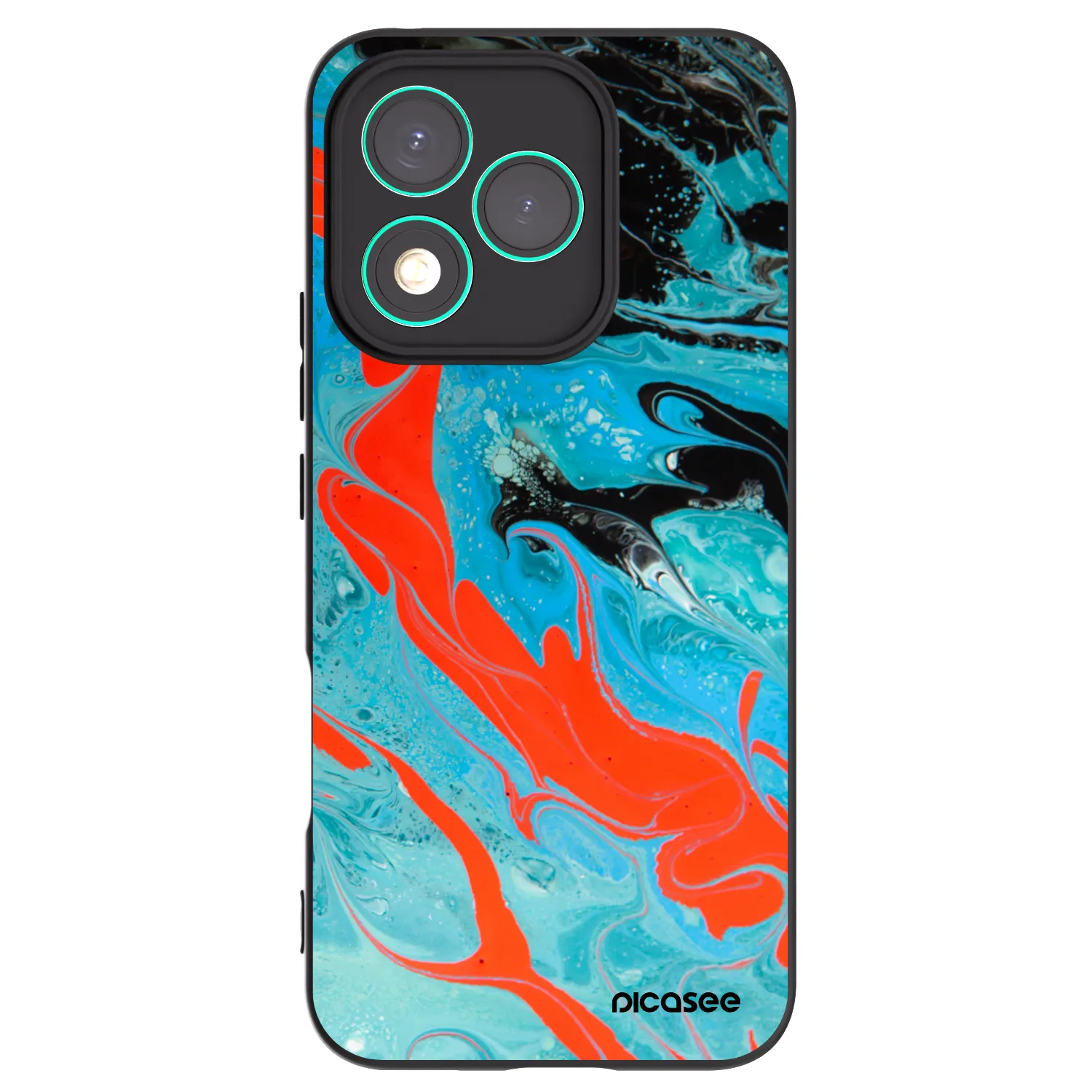 Picasee silikonový černý obal pro Honor 400 Lite 5G - Blue Magma