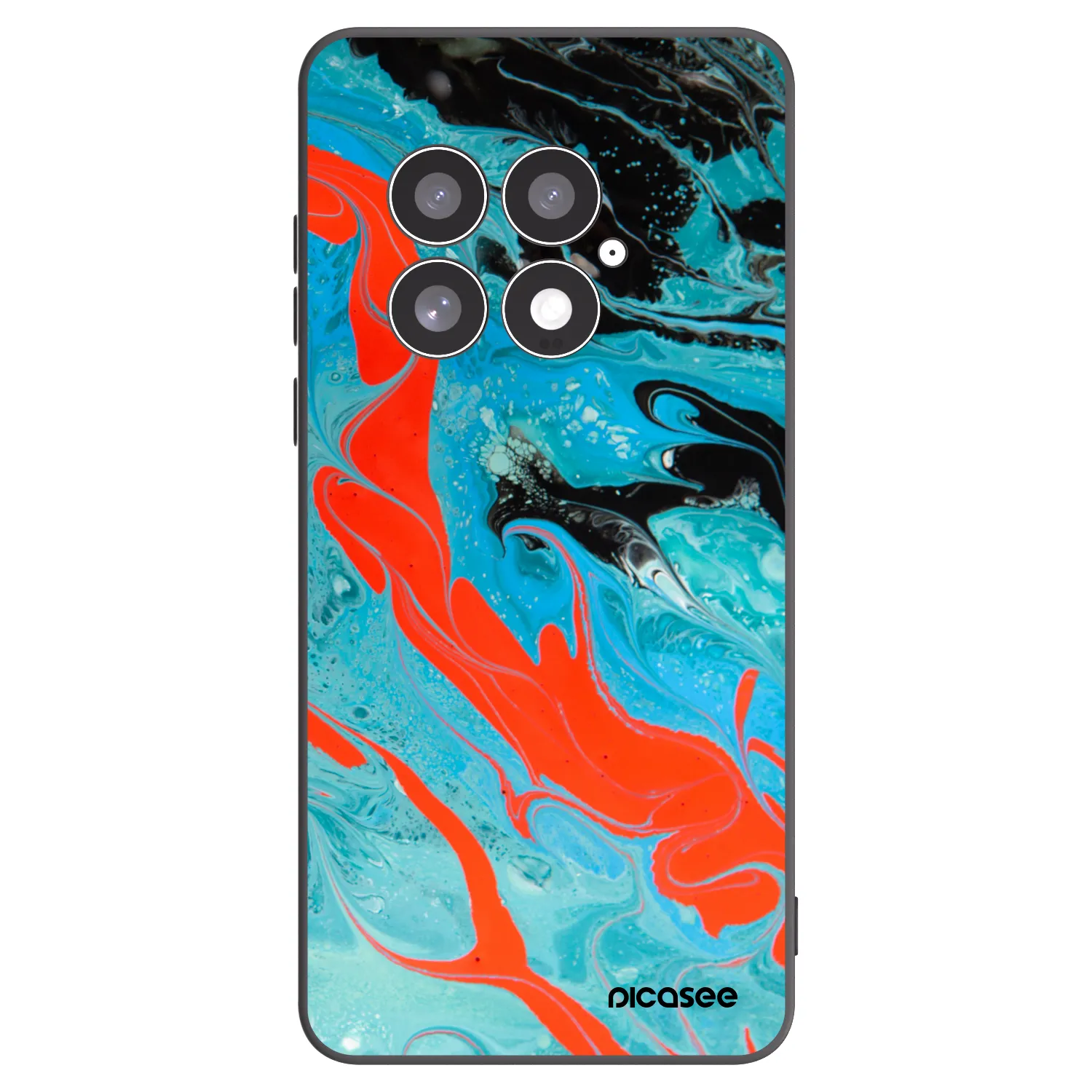 Picasee silikonový černý obal pro OnePlus 13 5G - Blue Magma