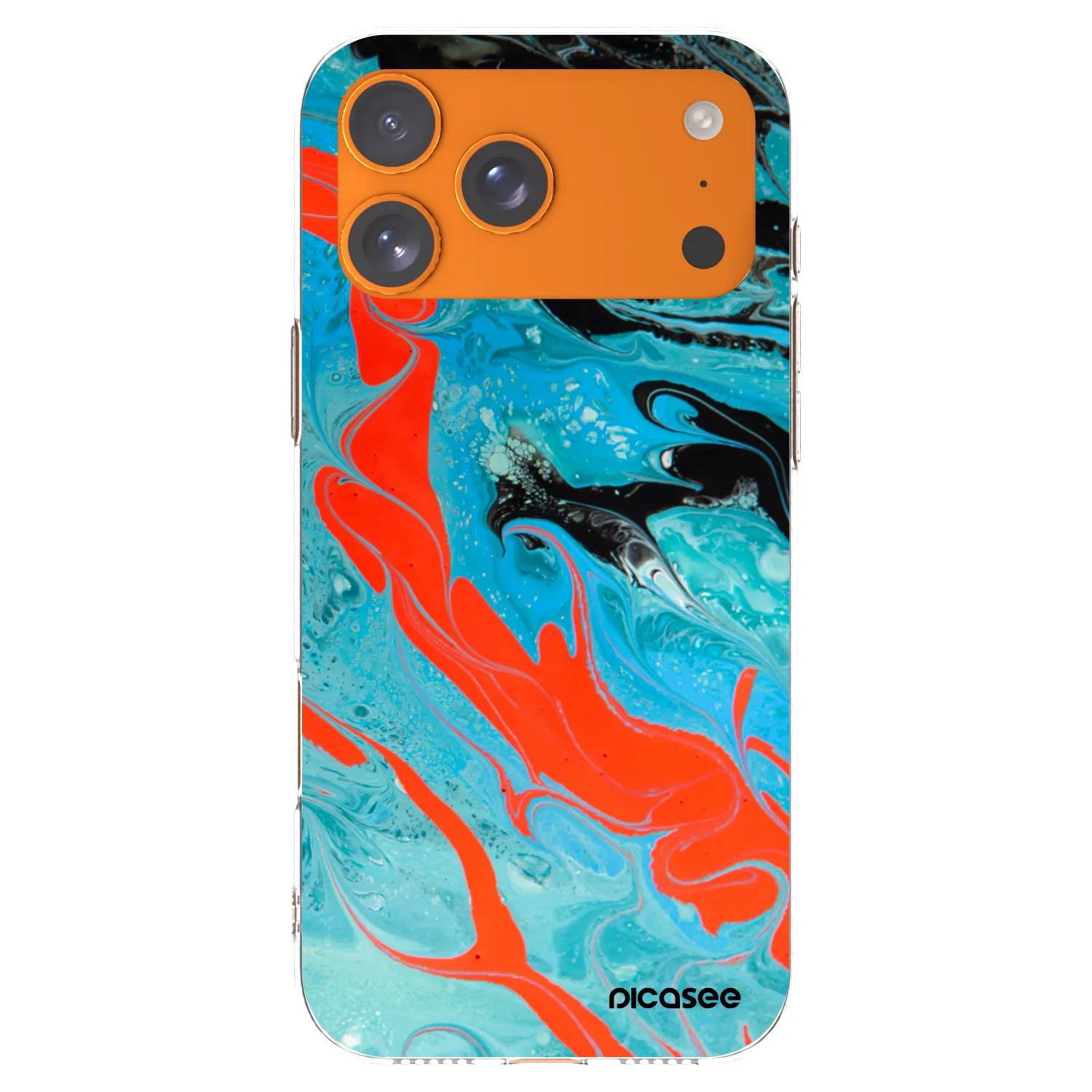 Picasee silikonový průhledný obal pro Apple iPhone 17 Pro Max - Blue Magma