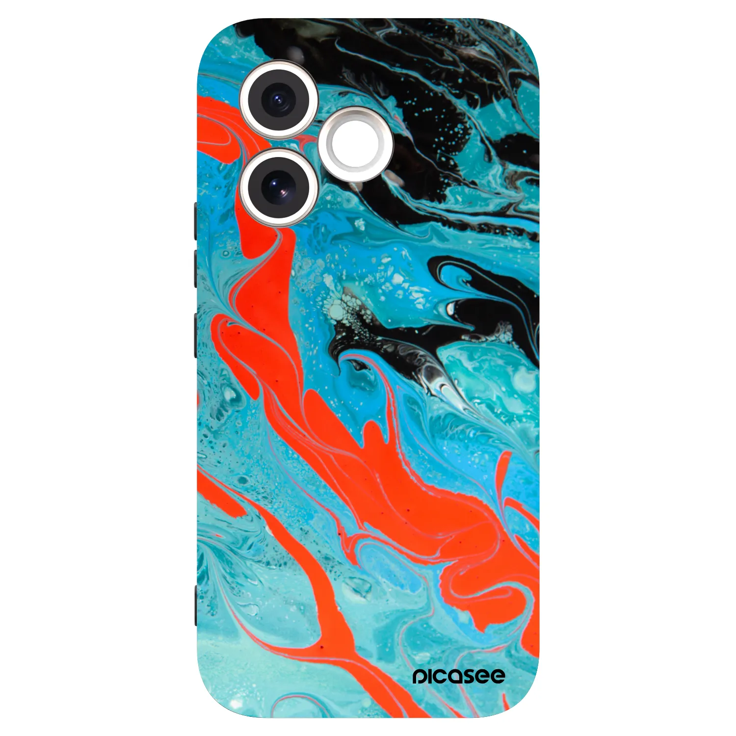 Picasee silikonový černý obal pro Honor 600 Lite - Blue Magma