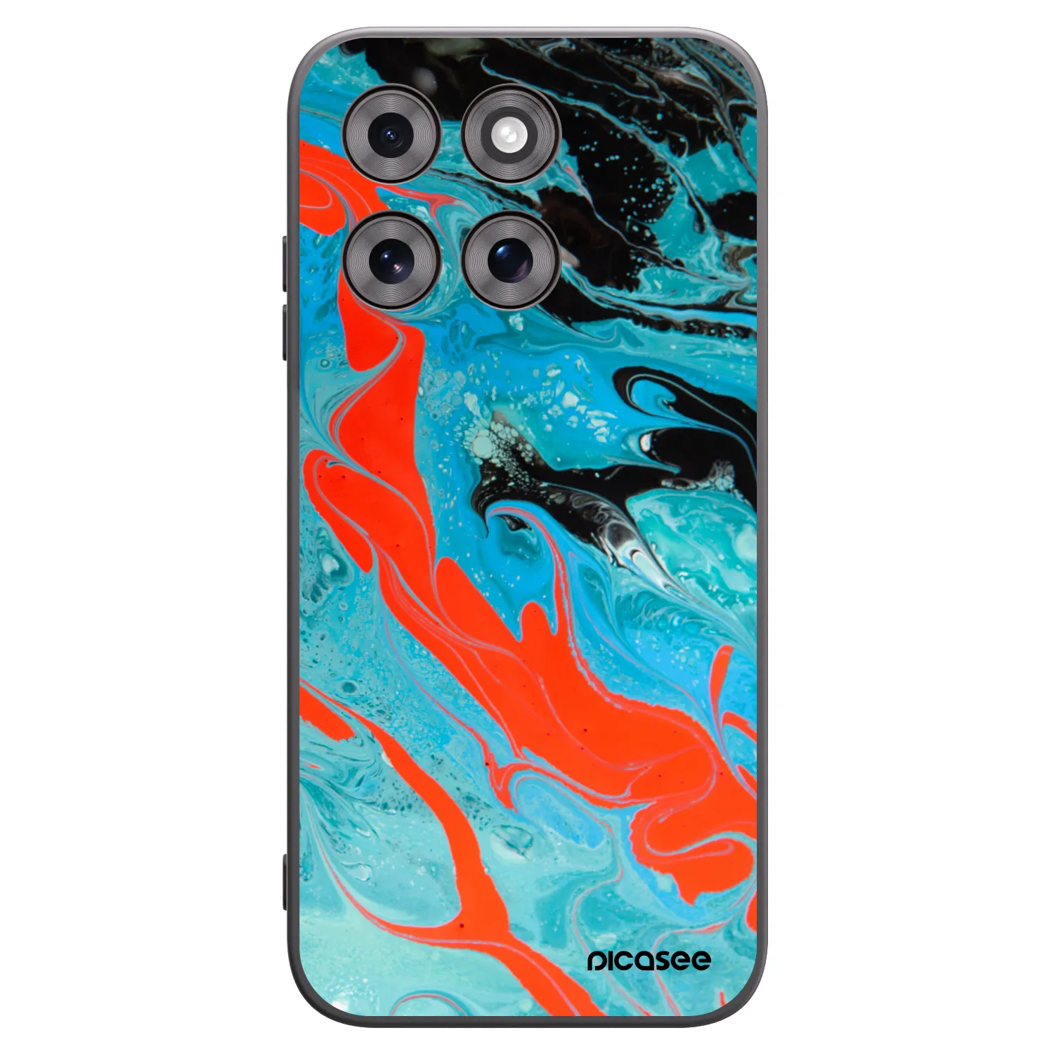 Picasee silikonový černý obal pro Motorola Moto G77 - Blue Magma