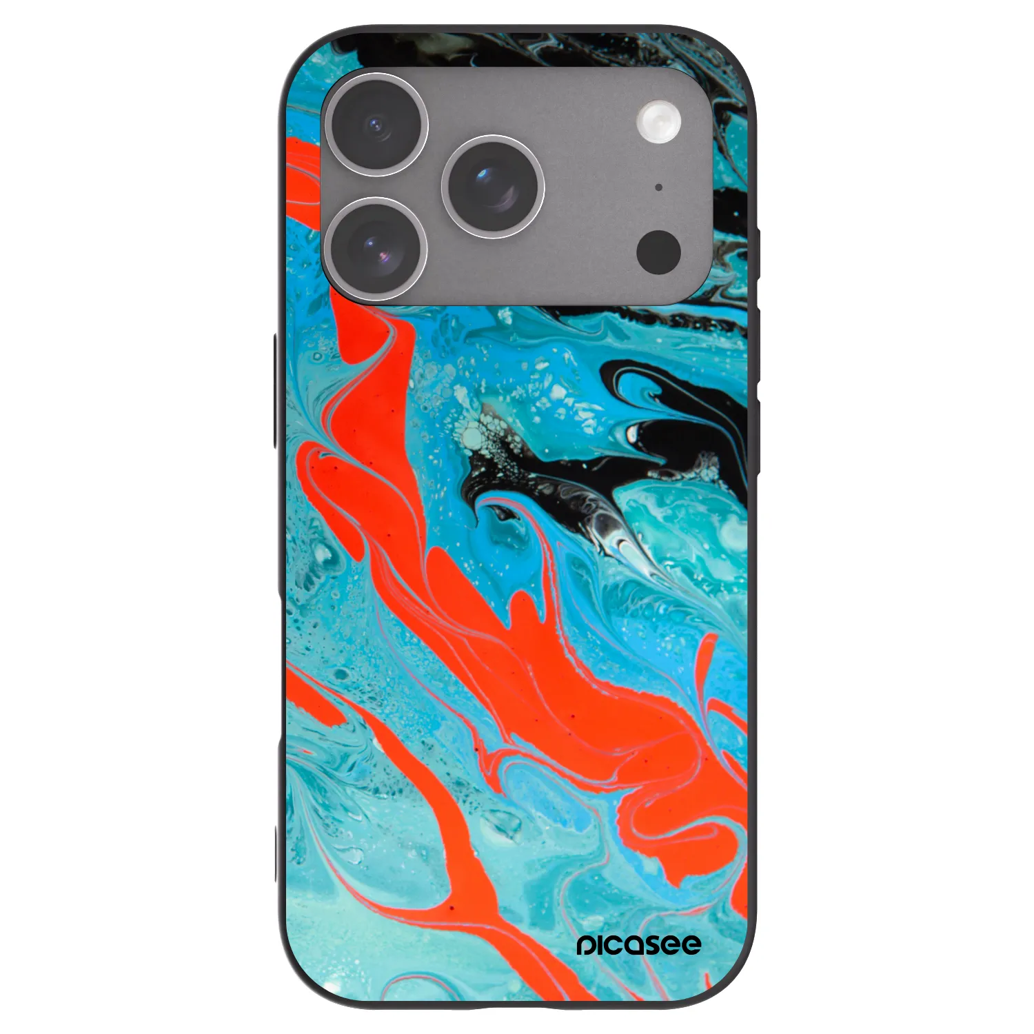 Picasee silikonový černý obal pro Apple iPhone 18 Pro - Blue Magma