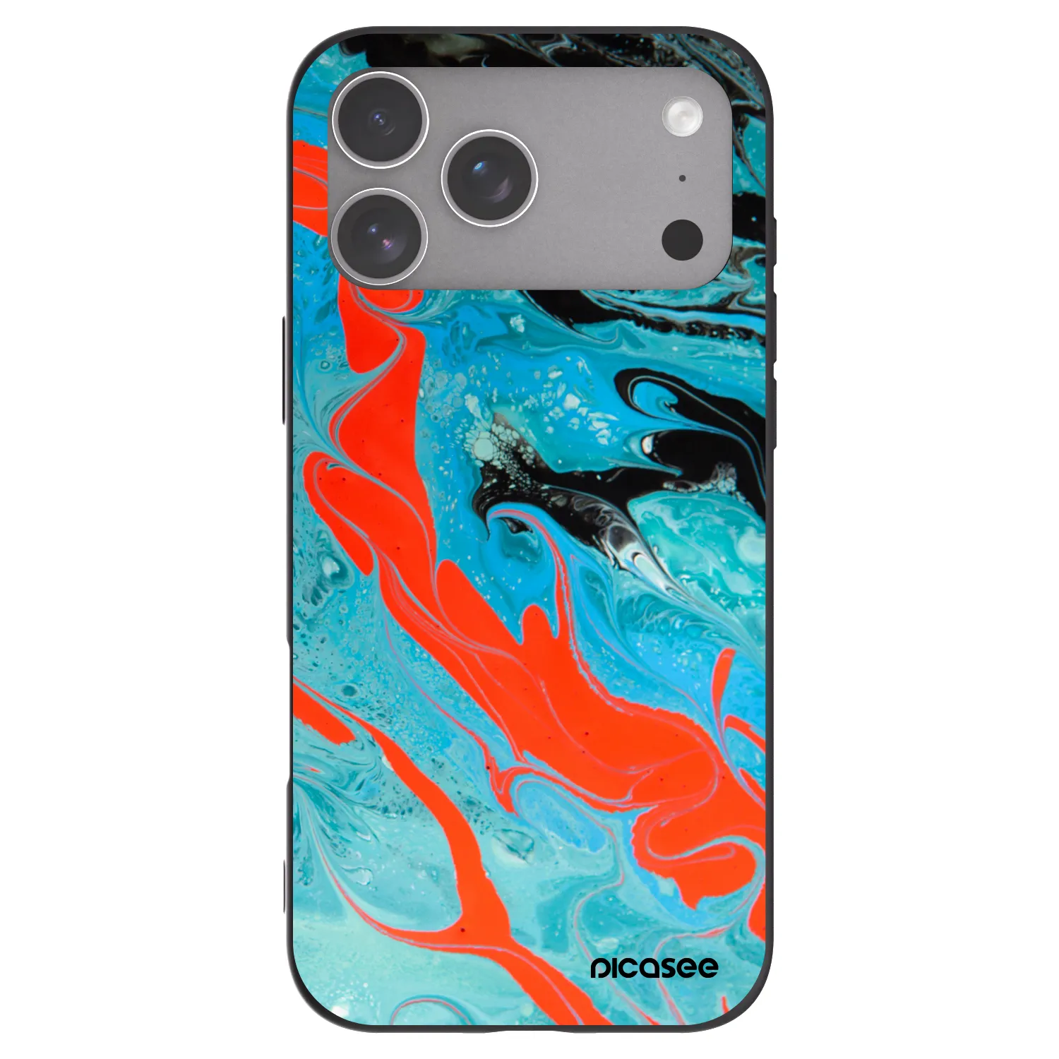 Picasee silikonový černý obal pro Apple iPhone 18 Pro Max - Blue Magma
