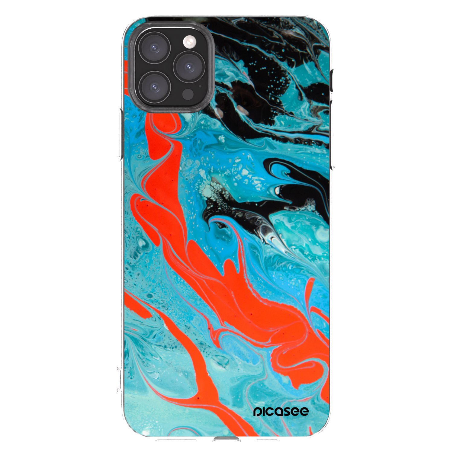 Picasee silikonový průhledný obal pro Apple iPhone 11 Pro Max - Blue Magma