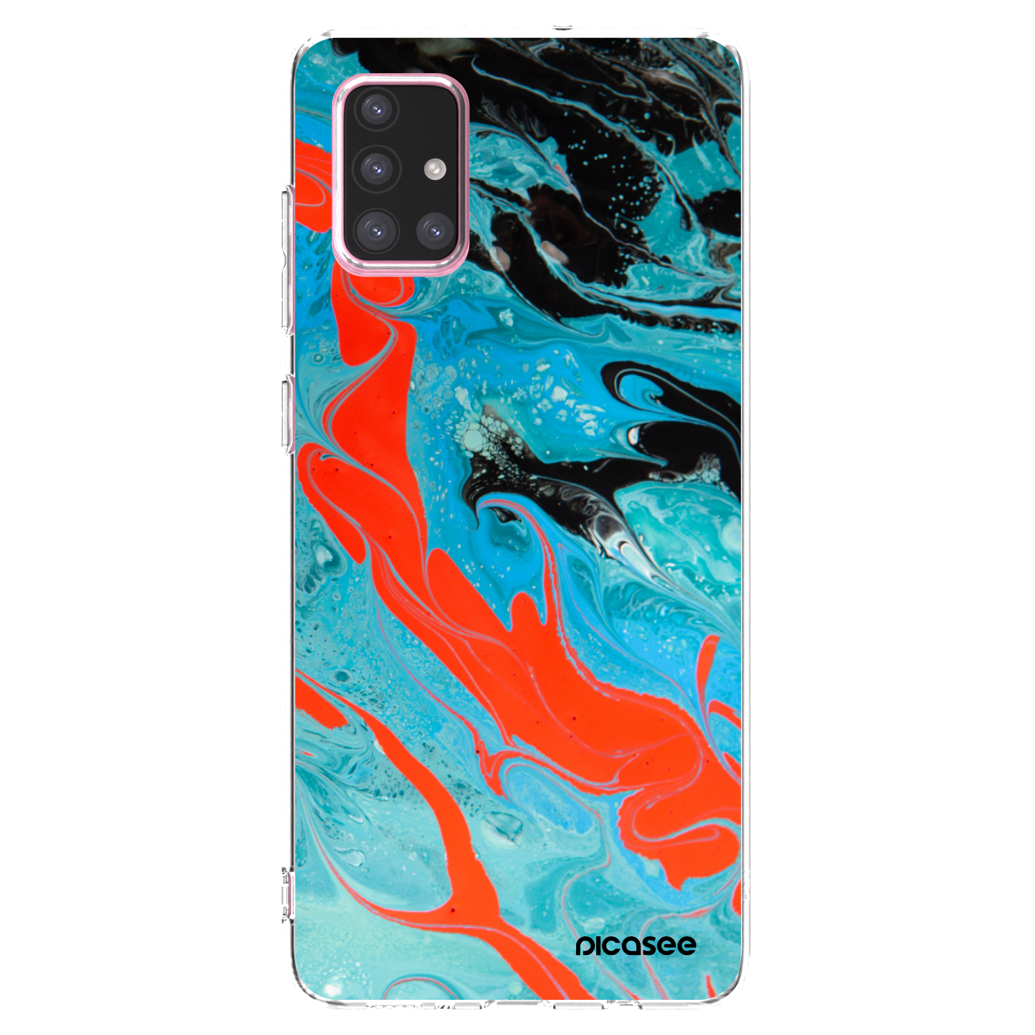 Picasee silikonový průhledný obal pro Samsung Galaxy A71 A715F - Blue Magma